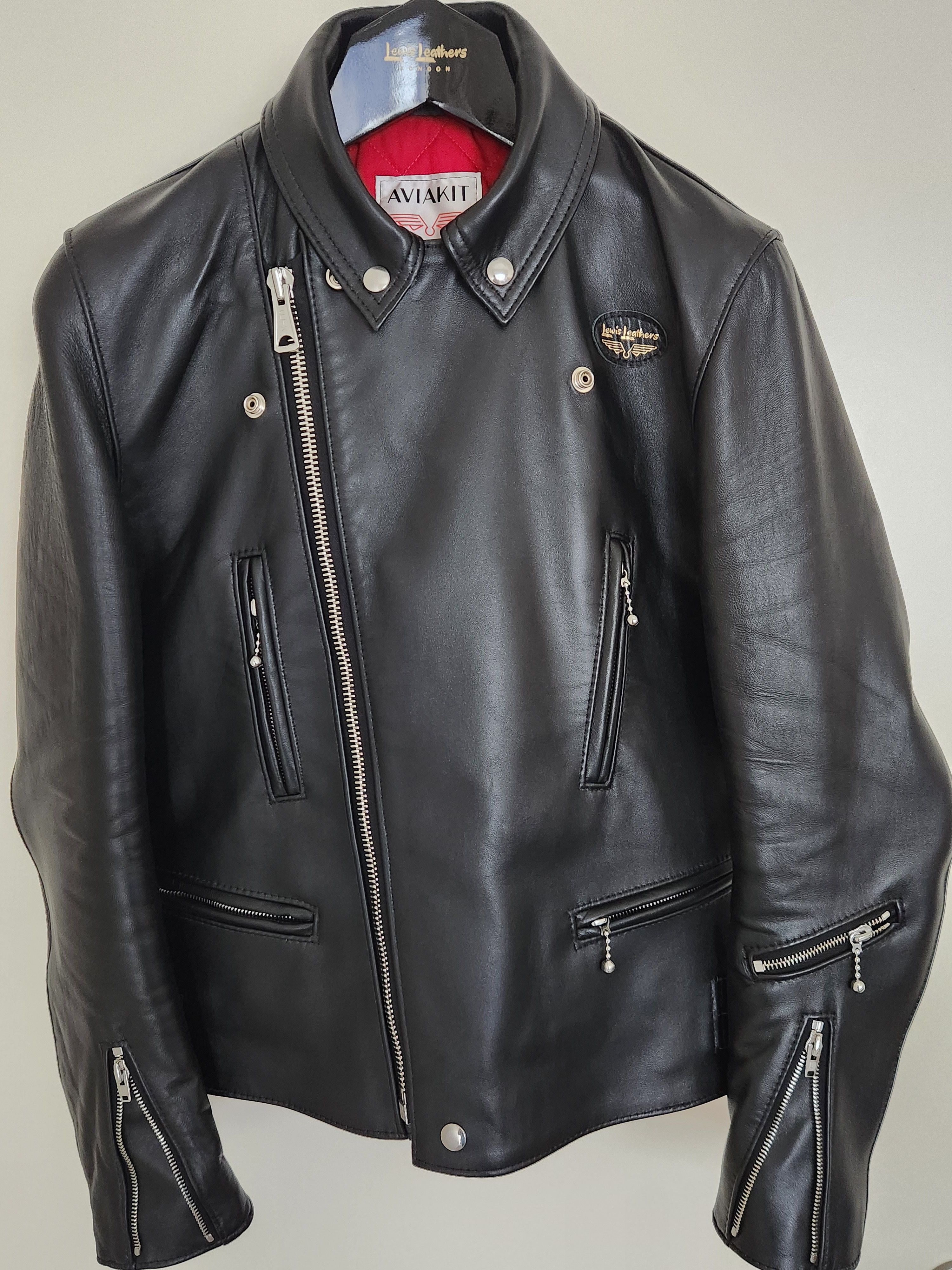 Lewis Leathers Lightning No. 402T Tight Fit Rutland Sheep Black 