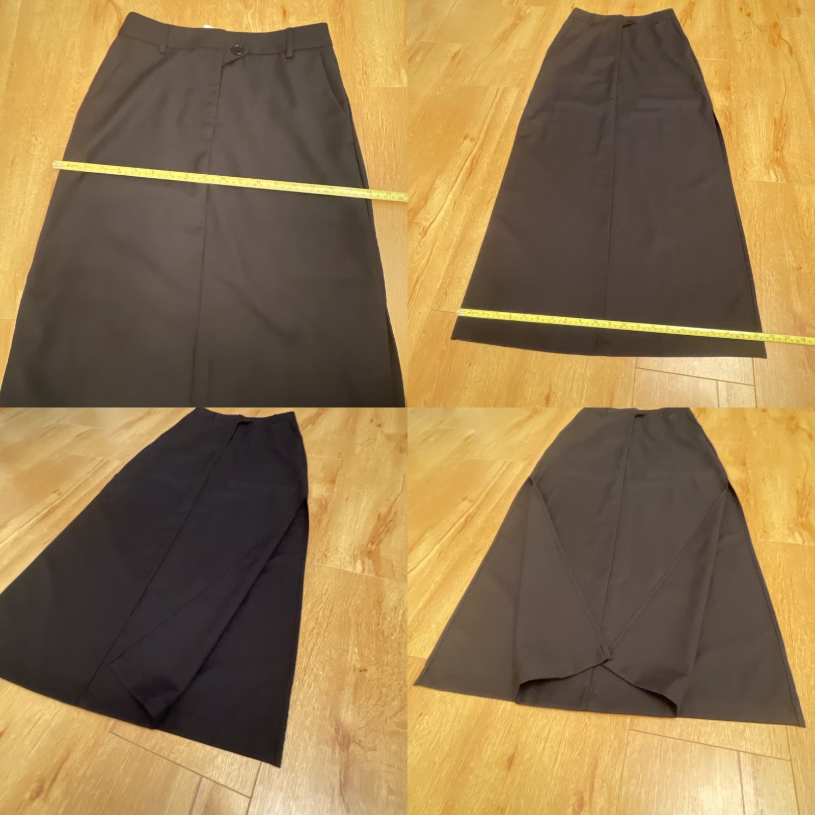 Vintage VINTAGE? No. New Commense Maxi Small Black Utility Skirt Side Slits Y2K Minimalist NWT Goth Size 28" / US 6 / IT 42 - 8 Thumbnail