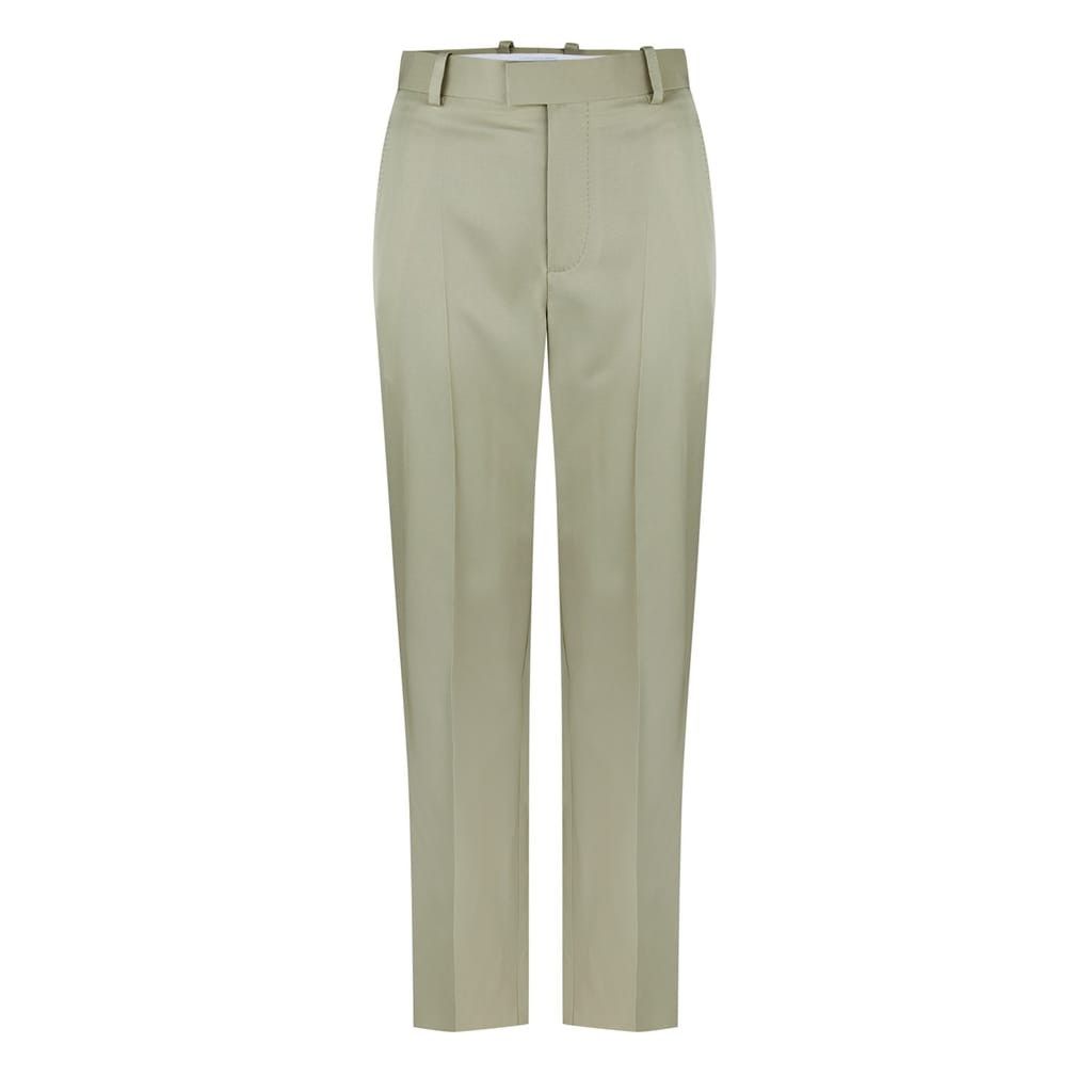 Bottega Veneta Bottega Veneta Viscose Twill Straight Trousers in Green Size US 36 / EU 52 - 1 Thumbnail