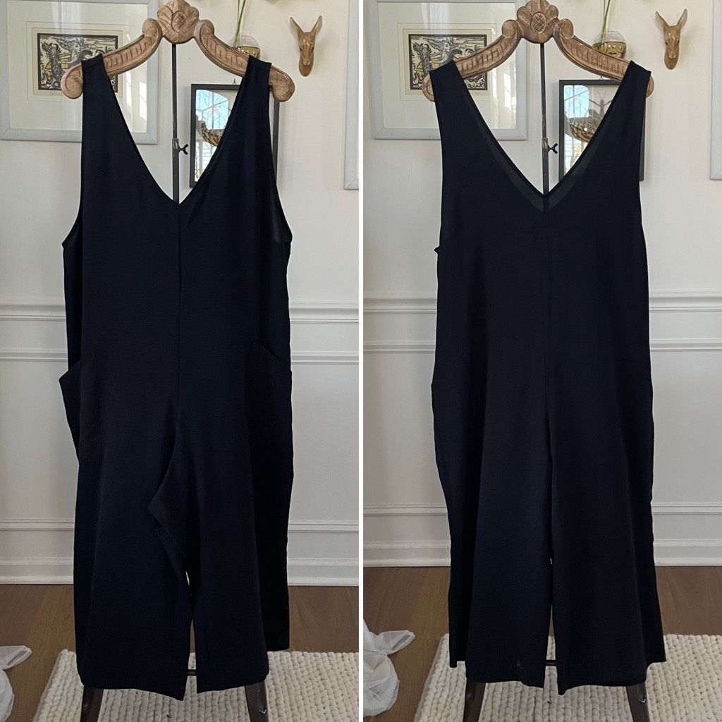 Other Torrid Wide Leg Crop Poly Seersucker Jumper Black 1 1X Size 38" / US 16 / IT 52 - 1 Thumbnail