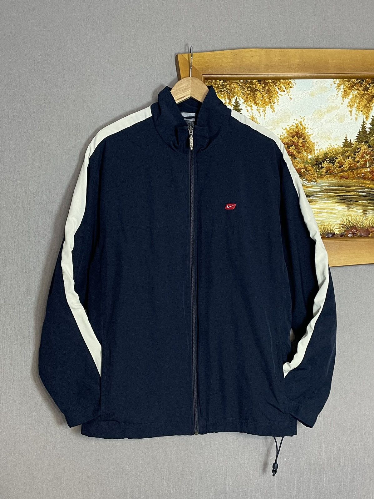 Nike × Vintage Vintage 90s Nike Blue Track Jacket Court Challenger Size US L / EU 52-54 / 3 - 6 Thumbnail