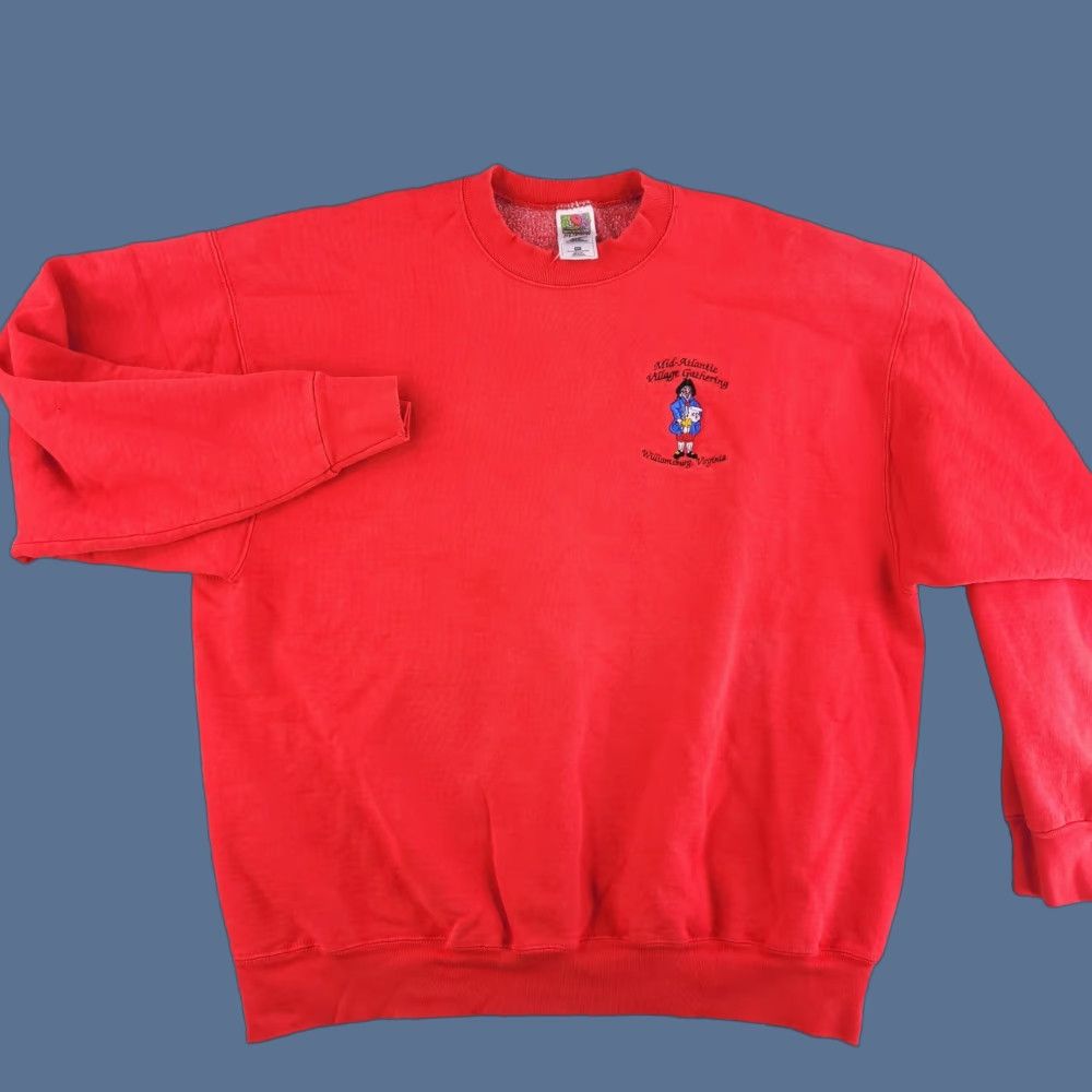 Fruit Of The Loom VINTAGE Fruit of the Loom Sweatshirt Mens 2XL Red Crewneck Williamsburg Size US XXL / EU 58 / 5 - 1 Thumbnail