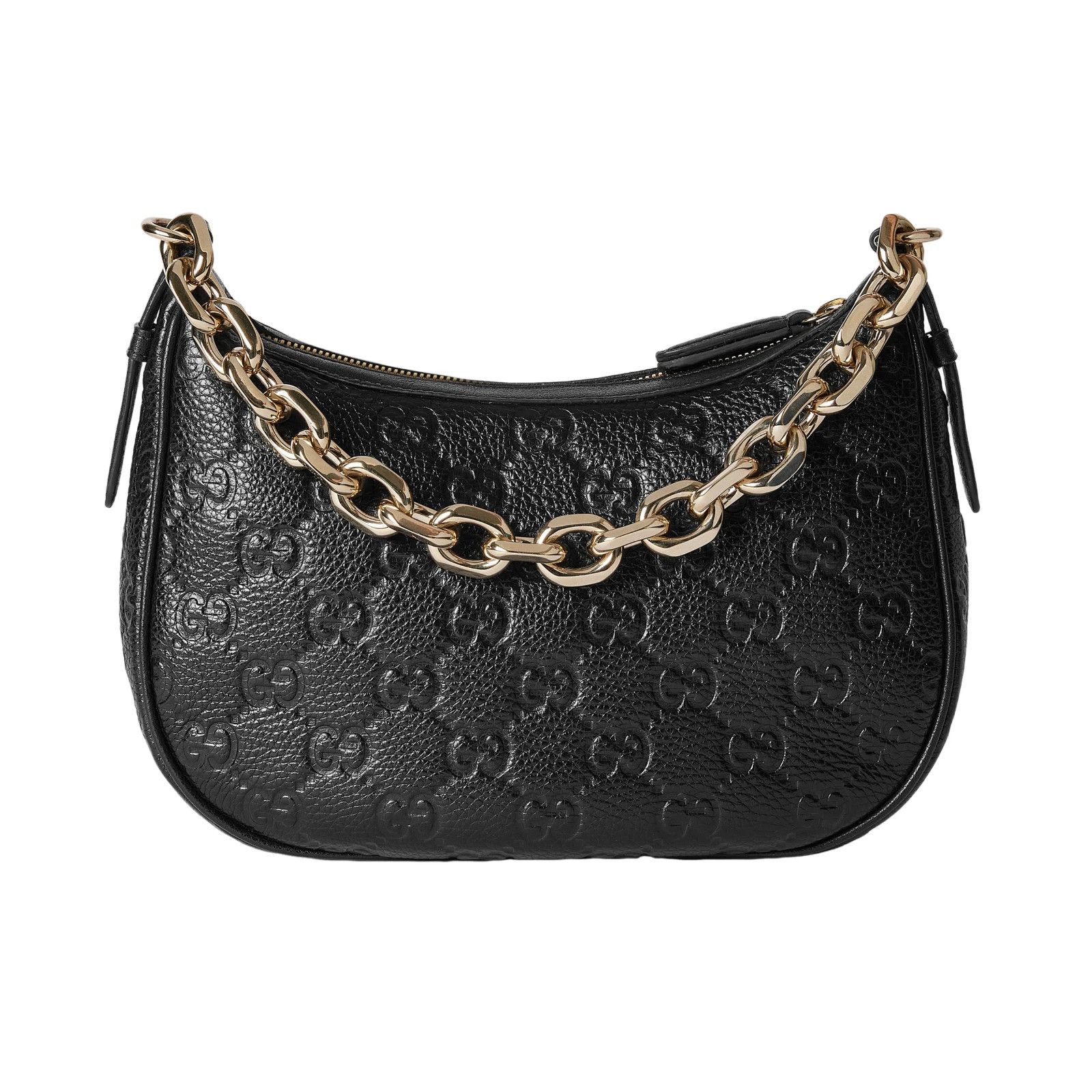 Gucci GUCCI GG Medium Black Leather Shoulder Bag New Auth Size ONE SIZE - 6 Thumbnail