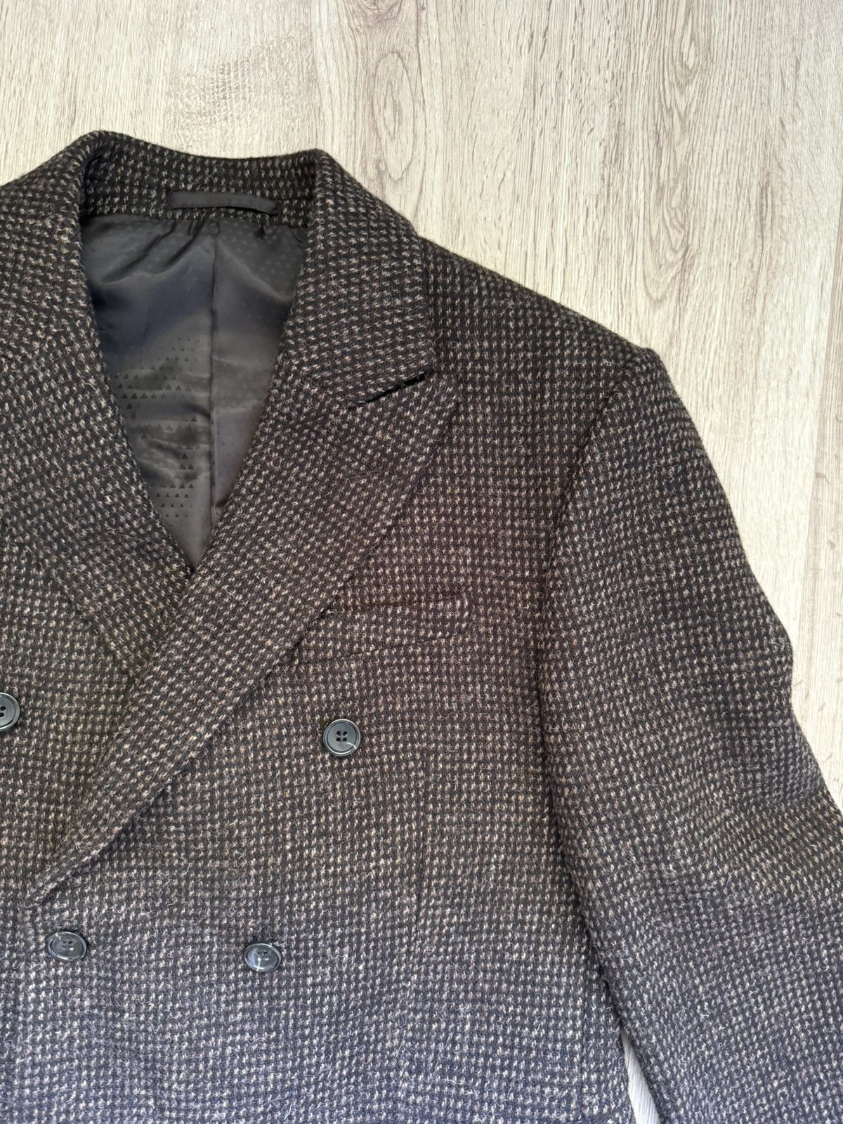 Harris Tweed ASOS Harris Tweed Wool Double Breasted Blazer Jacket Brown Size 40S - 5 Thumbnail
