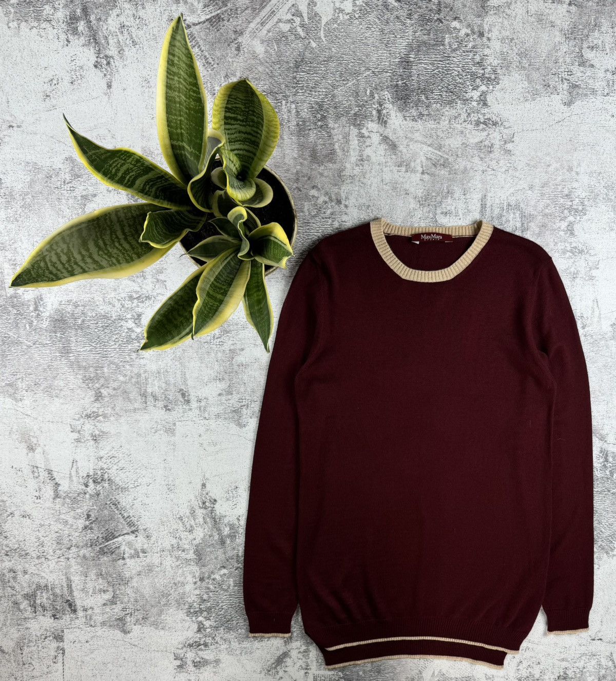 Max Mara × Vintage Max Mara Studio Wool Cherry Dress Long Pullover Sweater Size M / US 6-8 / IT 42-44 - 1 Thumbnail