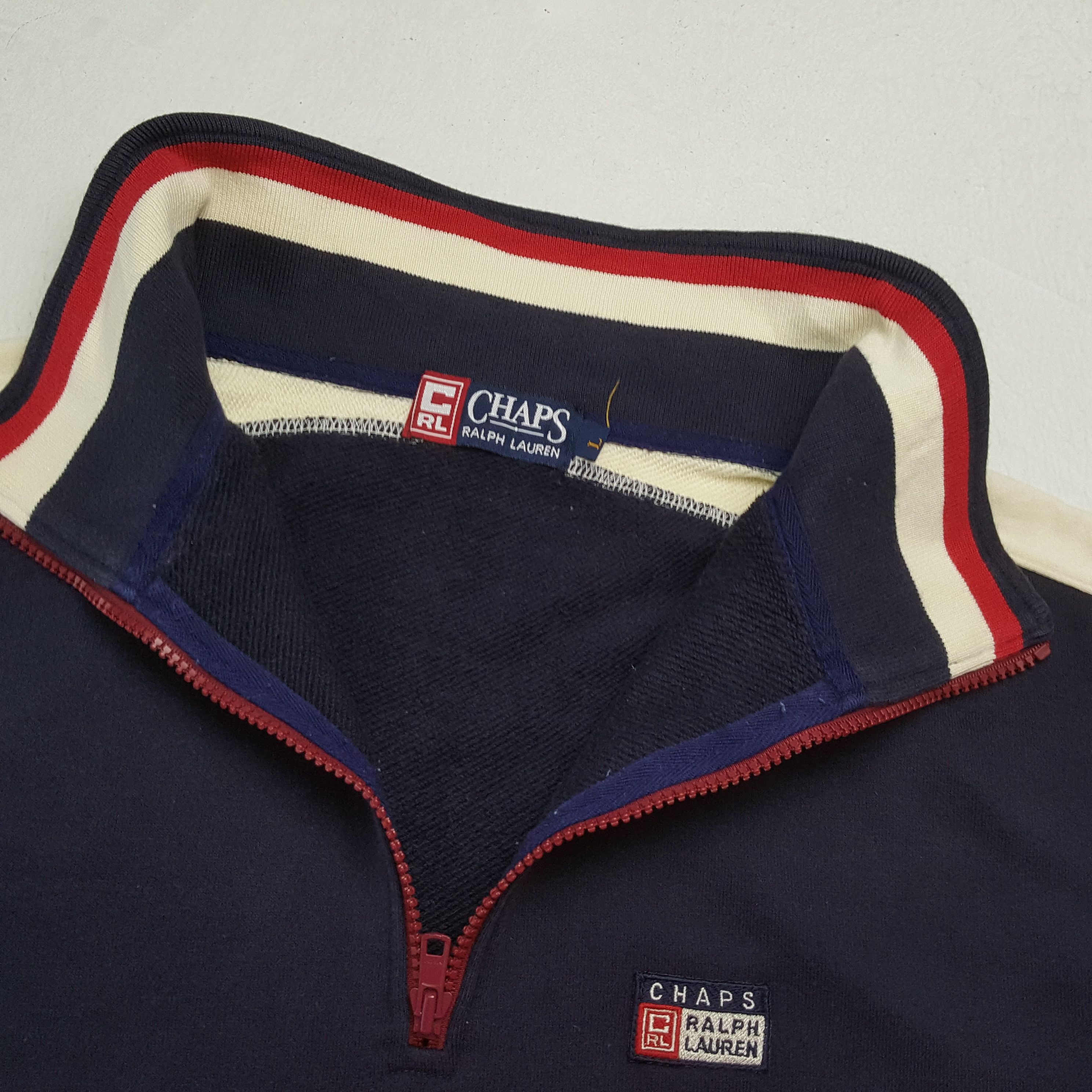 Chaps × Chaps Ralph Lauren × Vintage Vintage CHAPS RALPH LAUREN Brand Half Zipper Sweatshirt Size US L / EU 52-54 / 3 - 9 Thumbnail