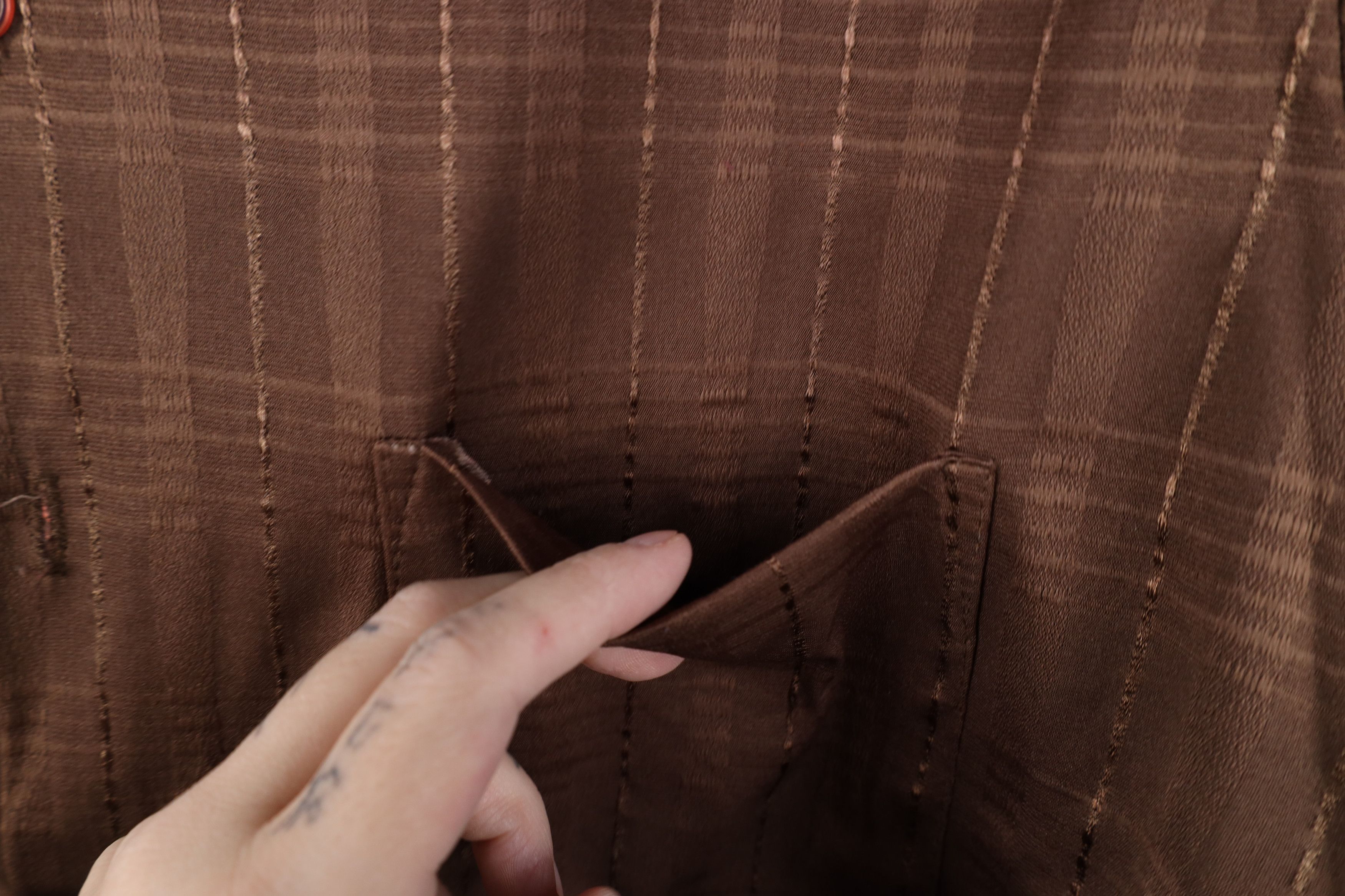 Vintage Vintage 50s 60s Streetwear Knit Collared Shirt Brown USA Size US L / EU 52-54 / 3 - 5 Thumbnail