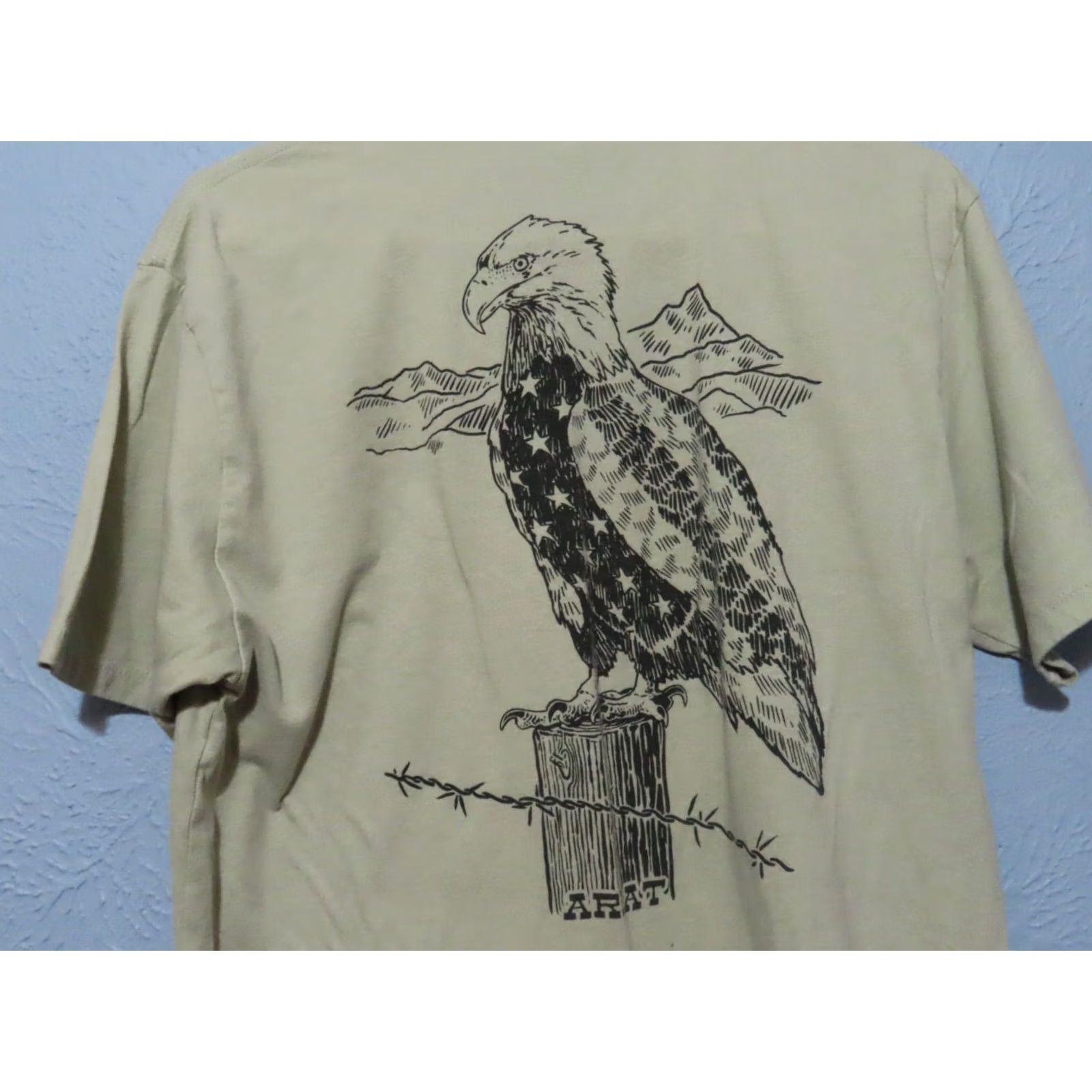 Ariat Ariat T-Shirt Men Green Graphic Print American Bald Eagle Patriotic L Size US L / EU 52-54 / 3 - 6 Thumbnail