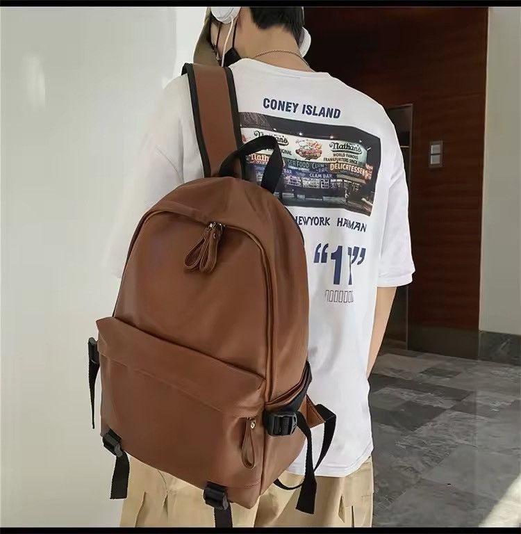 Brown Soft Leather Backpack