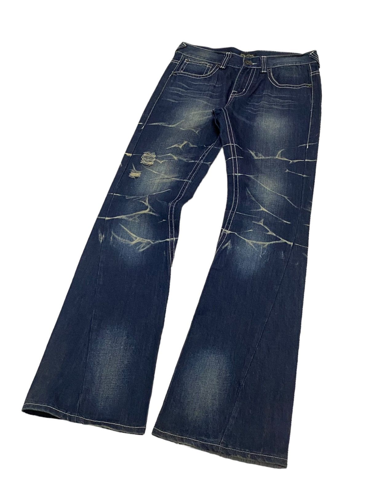 Hysteric Glamour Flare Black Crobot Japan Jean Whisker Honeycomb Style Size US 31 - 4 Thumbnail