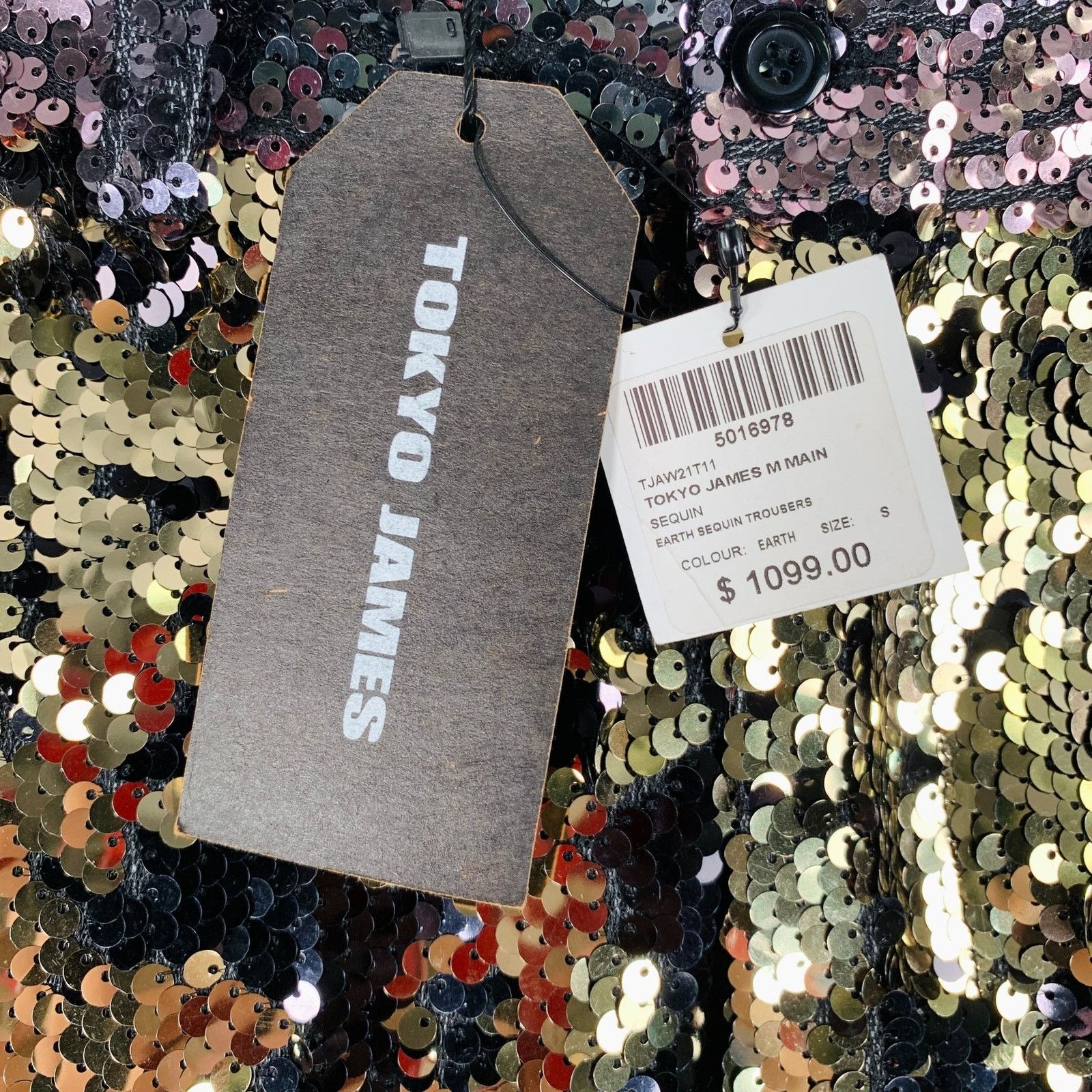 Other Size 30 Silver Gold Sequined Polyester Jean Cut Dress Pants Size US 30 / EU 46 - 4 Thumbnail