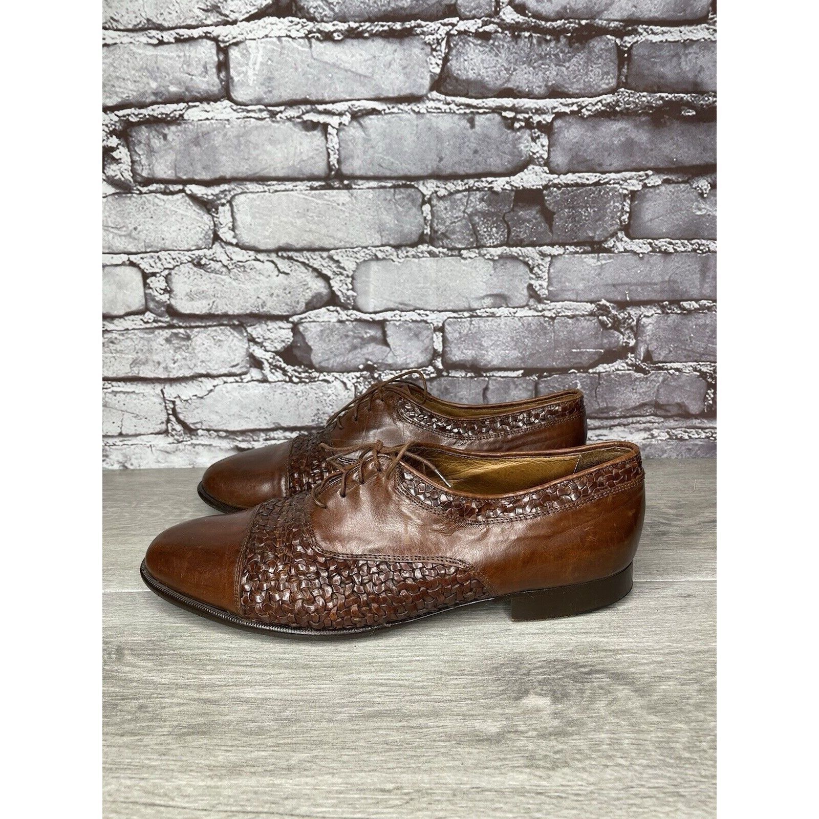 Johnston & Murphy Johnston Murphy Domani Brown Leather Cap Toe Basketweave Lac Size US 10.5 / EU 43-44 - 22 Thumbnail