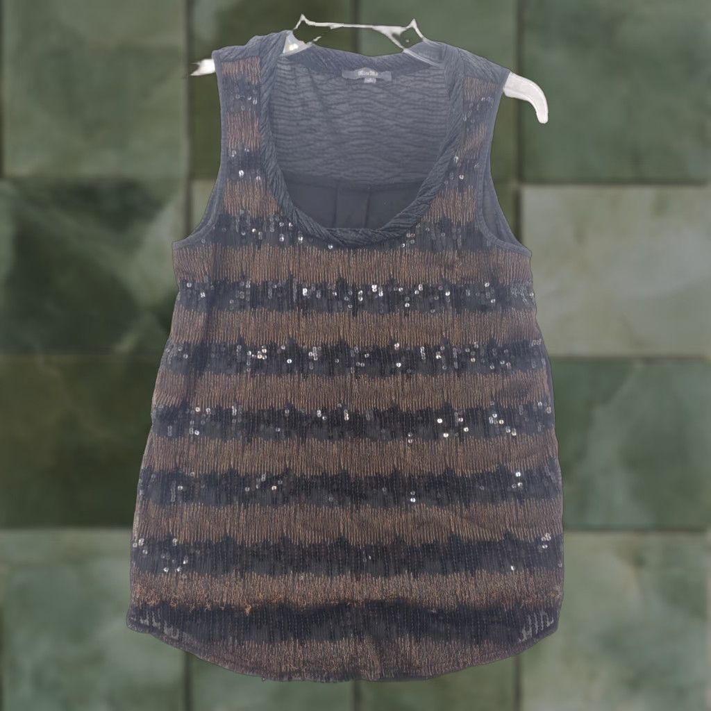 Miss Me Miss Me Shirt Womens Small Sleeveless Tank Top Sequin Design Size S / US 4 / IT 40 - 1 Thumbnail