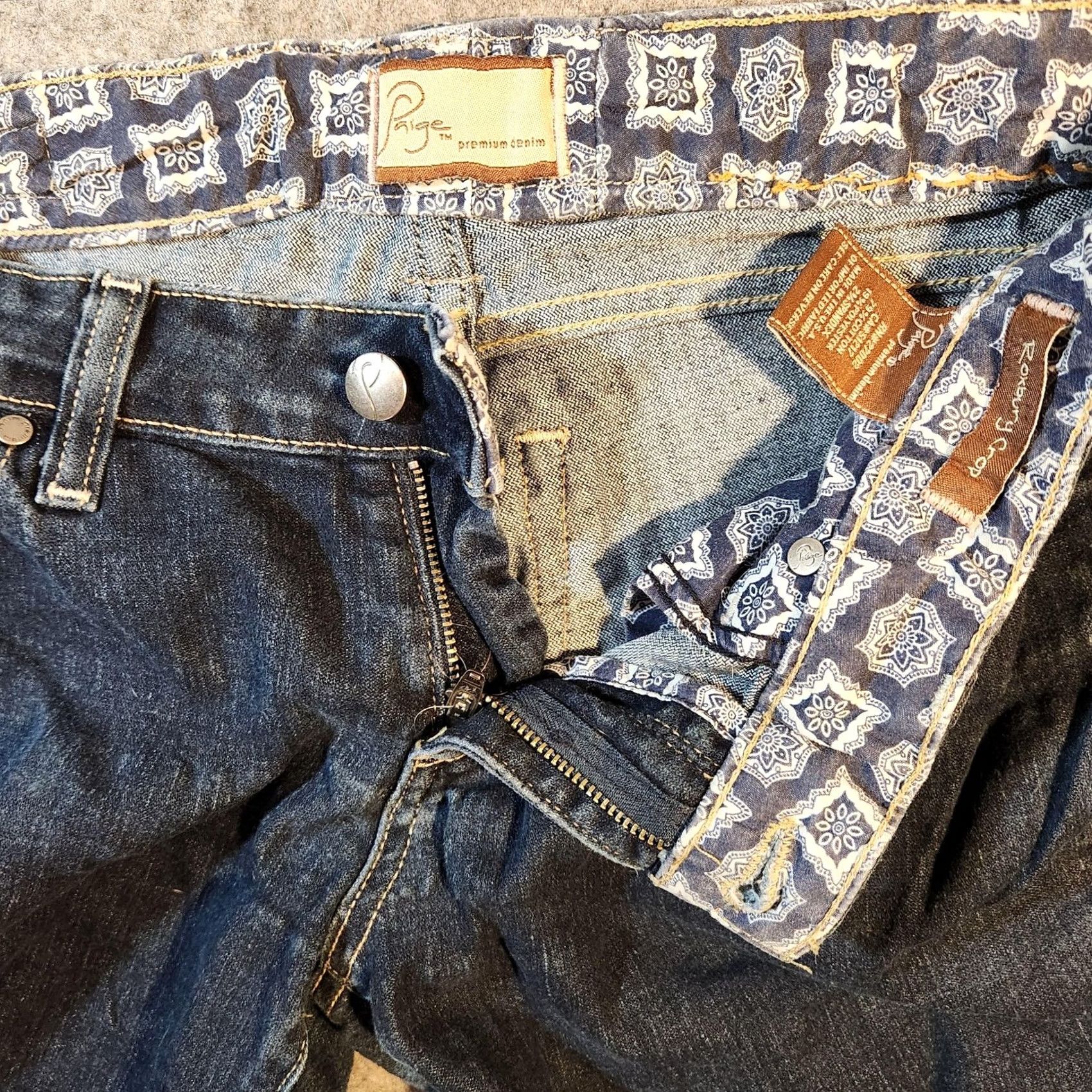 Paige VINTAGE? No. Paige Roxbury Crop Jeans Women 27 Blue Premium Denim Stretch Mid Rise W1140 Size 29" - 2 Thumbnail