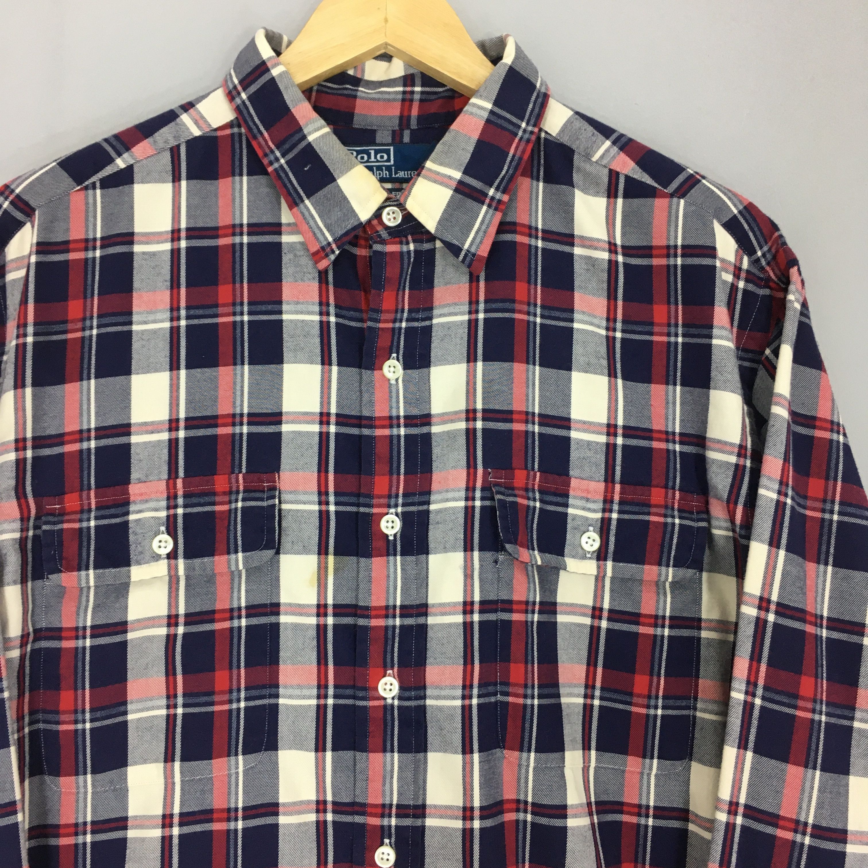 Polo Ralph Lauren × Ralph Lauren × Vintage Vintage Polo Ralph Lauren Checkered Flannel Shirt XLarge Size US XL / EU 56 / 4 - 2 Thumbnail