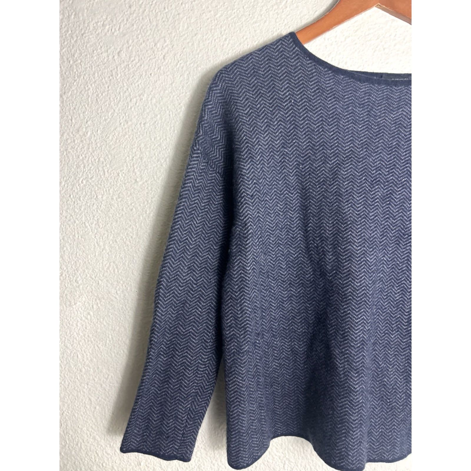 J. Jill J. Jill Wearever Pullover Sweater S Petite Gray Herringbone Wool Blend Womens Size S / US 4 / IT 40 - 2 Thumbnail