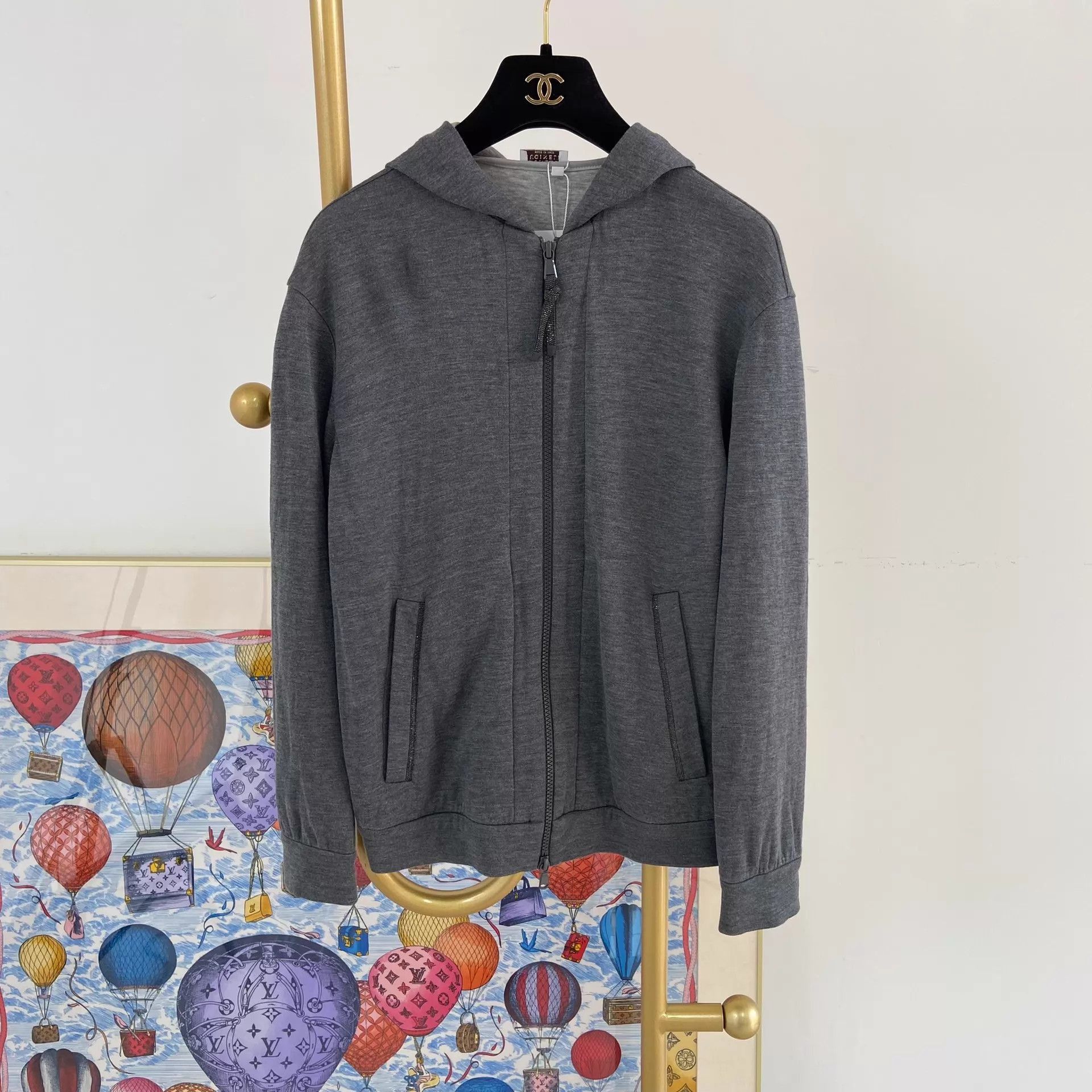 Brunello Cucinelli Gray Zip-Up Hoodie - XS Size US XS / EU 42 / 0 - 1 Thumbnail