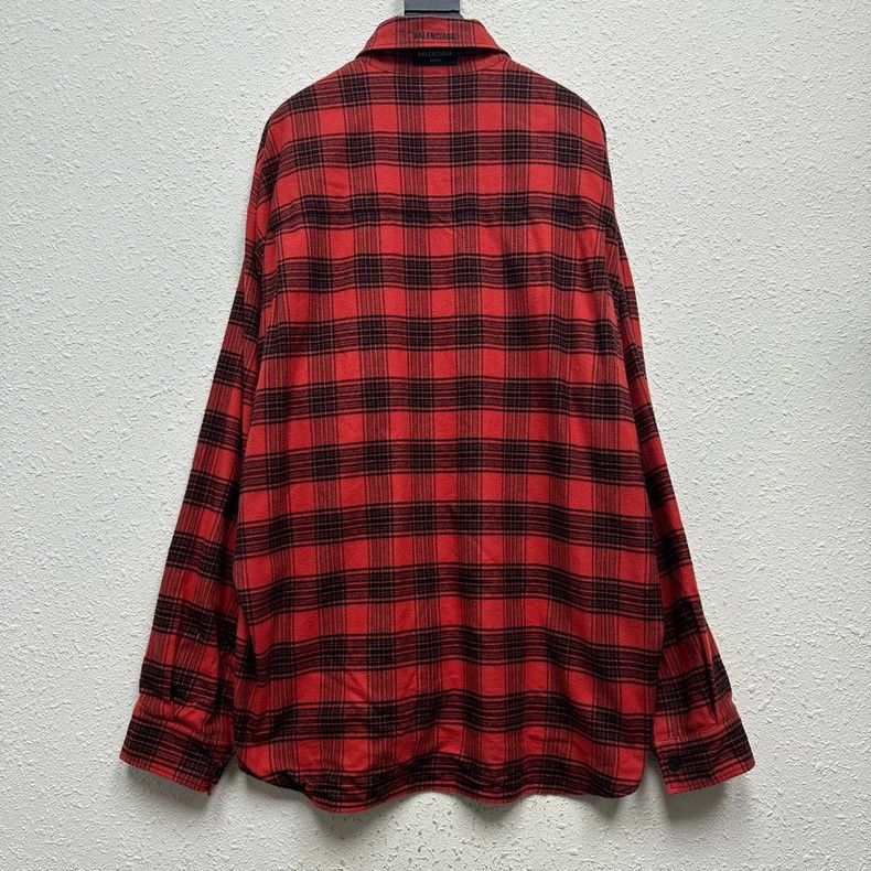 Balenciaga Balenciaga Shirt with red flannel check on both sides Size US XXS / EU 40 - 3 Thumbnail