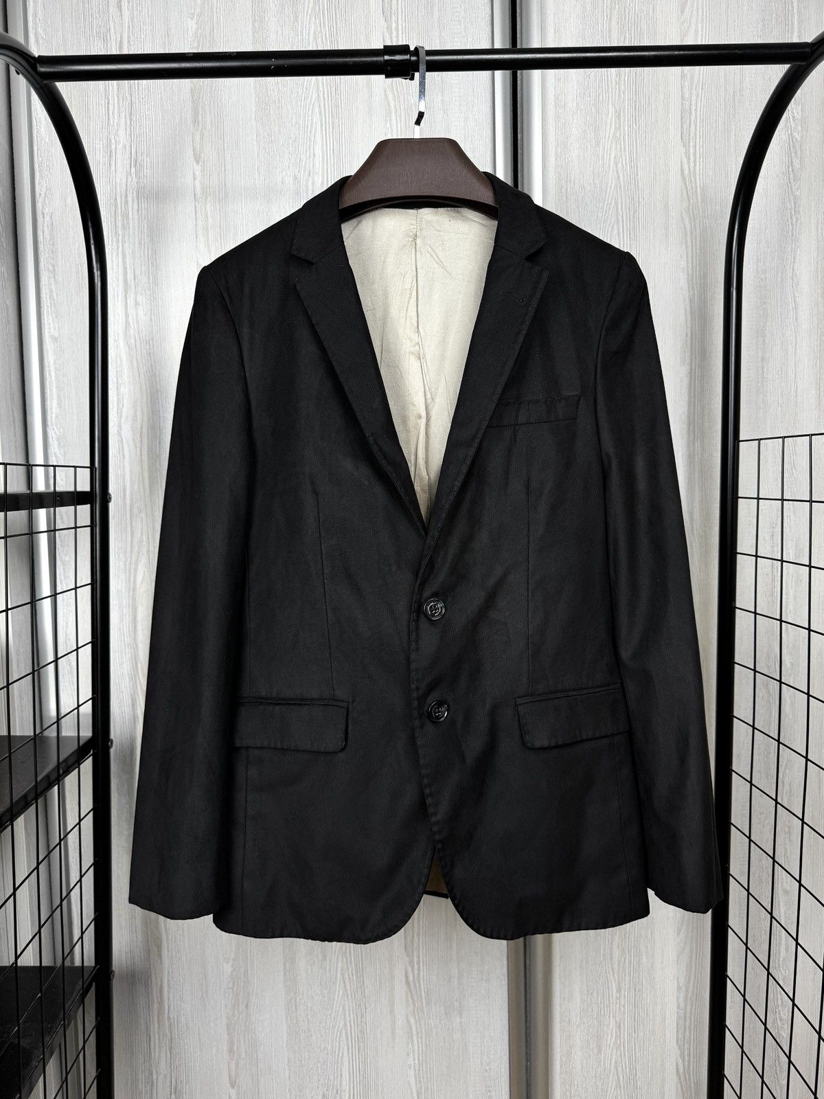 Billionaire Couture Billionaire black 2 button small stripped pattern blazer Size 38R - 1 Thumbnail