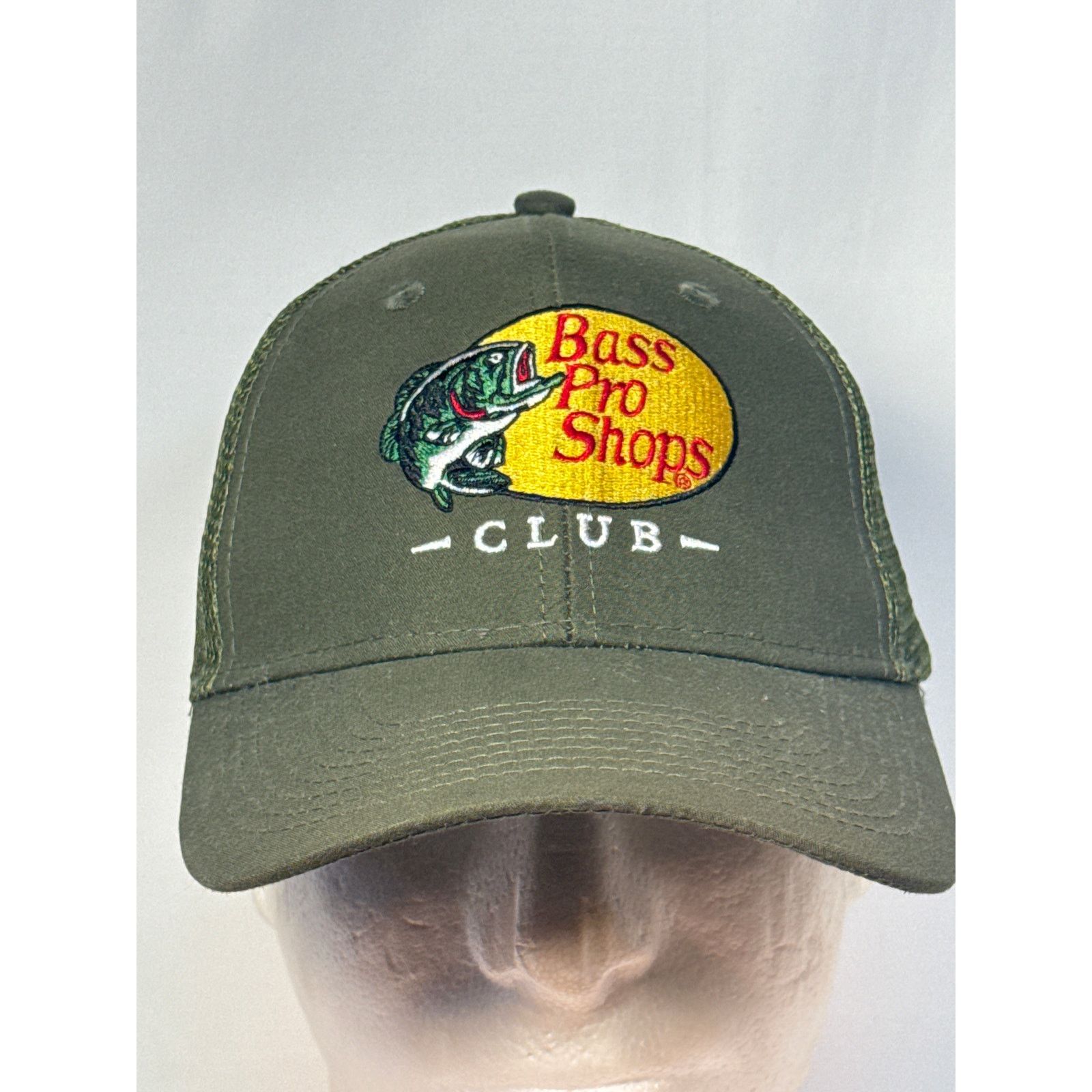 Bass Pro Shops Bass Pro Shops Trucker Hat Olive Green Mesh Snapback Cap Size ONE SIZE - 1 Thumbnail