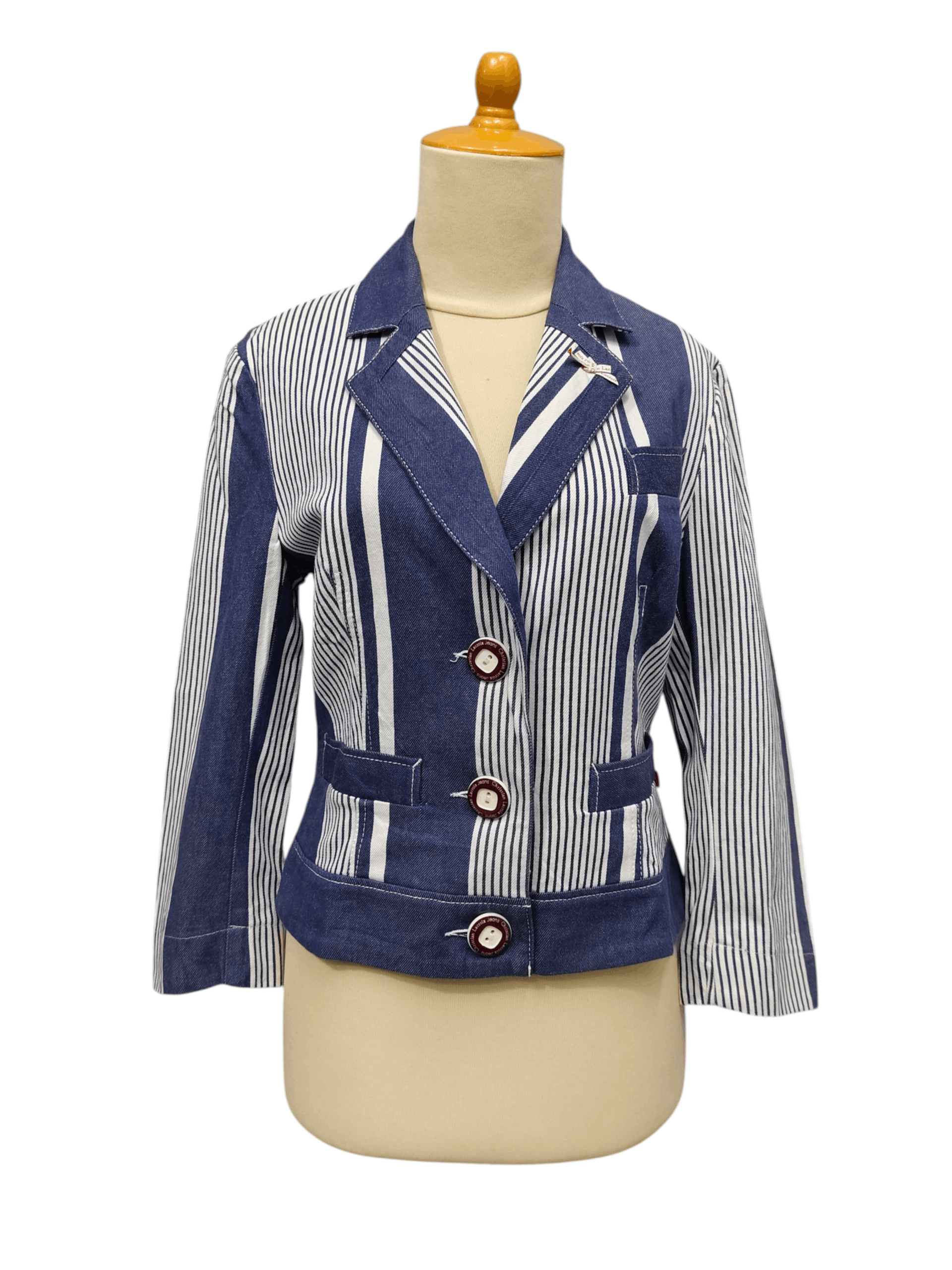 Christian Lacroix 00s Christian Lacroix Jeans Y2K Archive Striped Denim Blazer Size M / US 6-8 / IT 42-44 - 1 Thumbnail