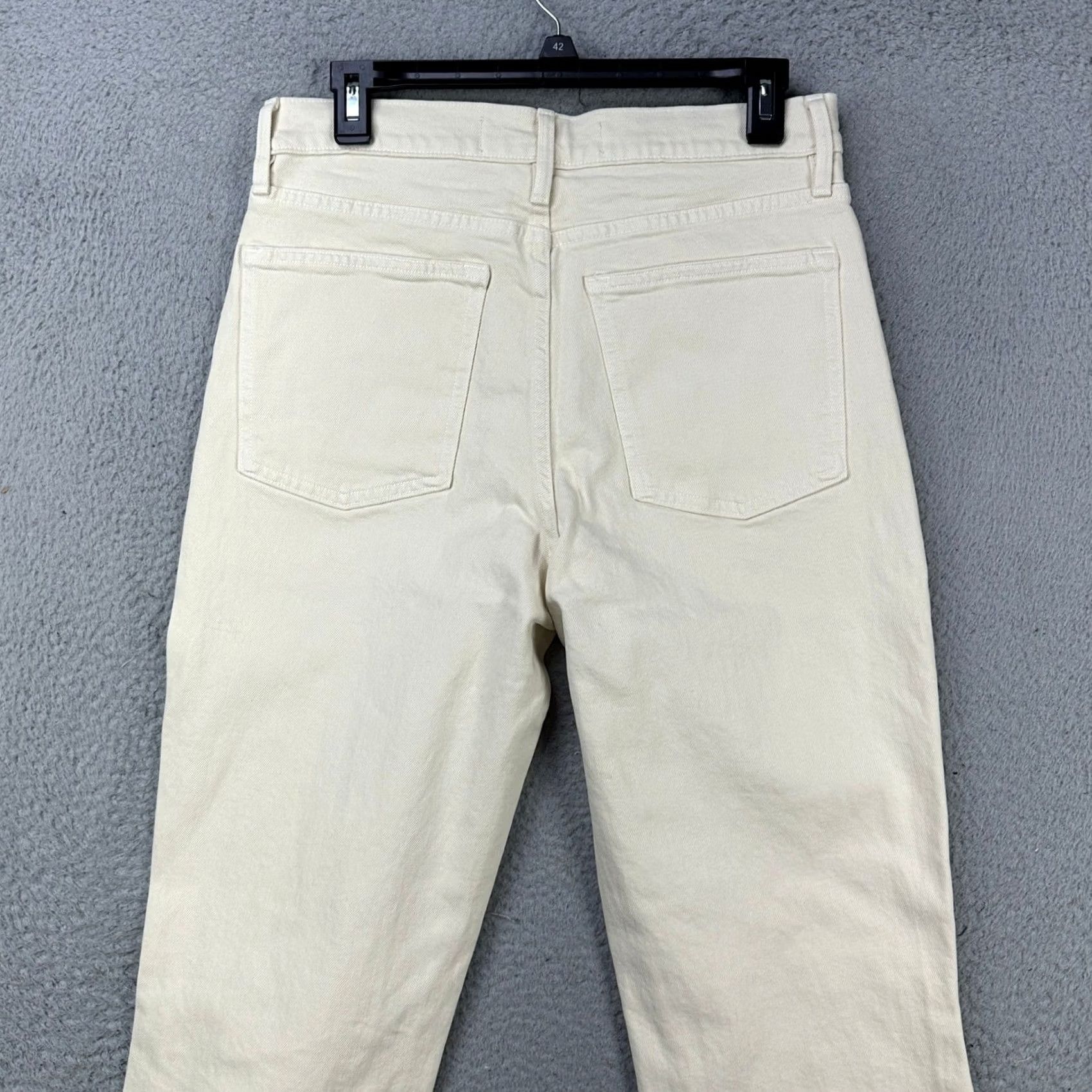Apiece Apart Apiece Apart Camilla Womens Straight Jeans 30 Cream High-Rise Denim Pants Jeans Size 30" / US 8 / IT 44 - 4 Thumbnail