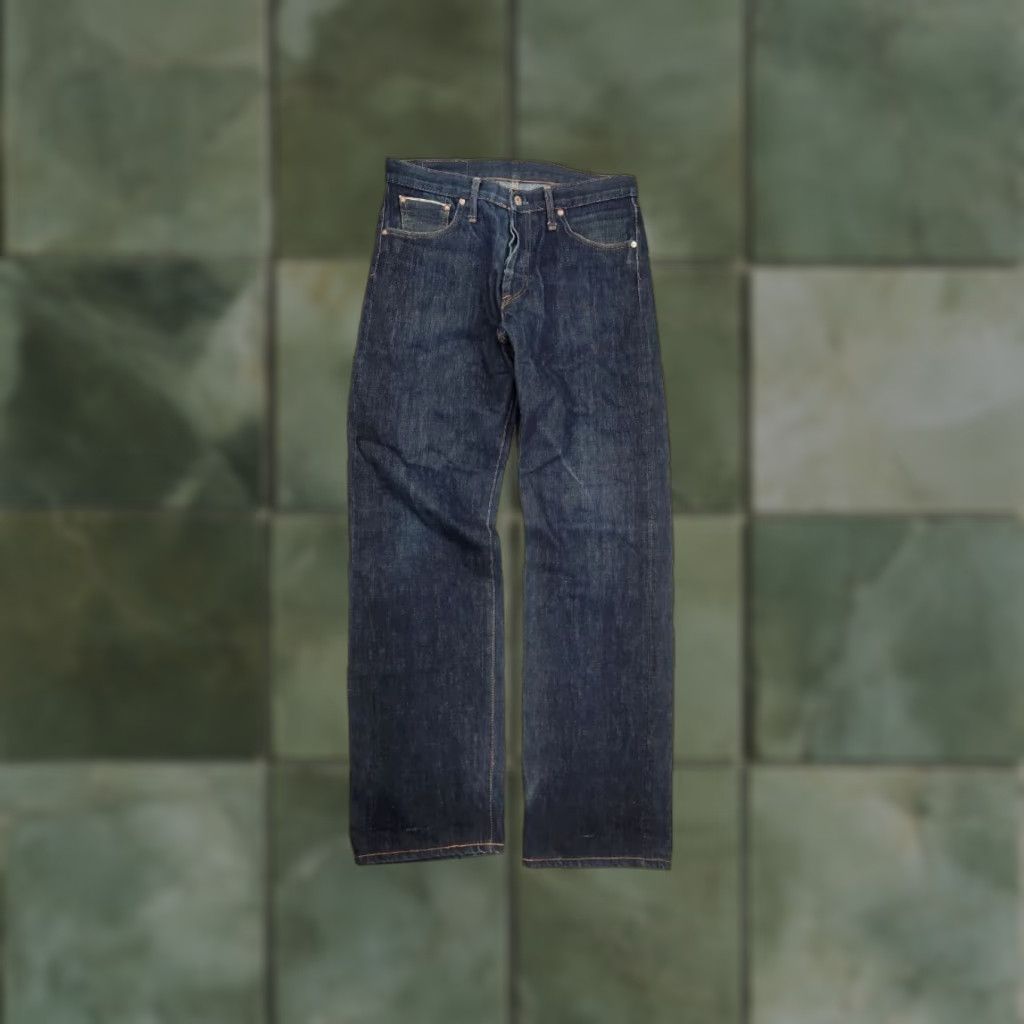 Denime Vintage D.H. Tribute Japanese Selvedge Faded Denim Jeans Men 32 Blue 5-Pocket Design Regular Straight 90s Japan PMID Size US 32 / EU 48 - 1 Thumbnail