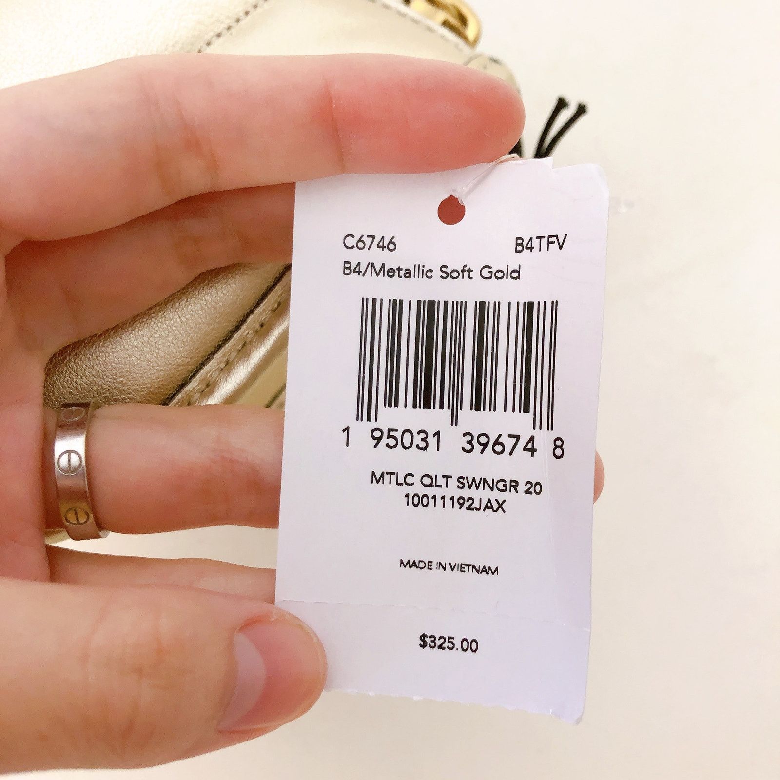Coach Coach C6746 Swinger 20 With Quilting IN Metallic Soft Gold Size ONE SIZE - 6 Thumbnail