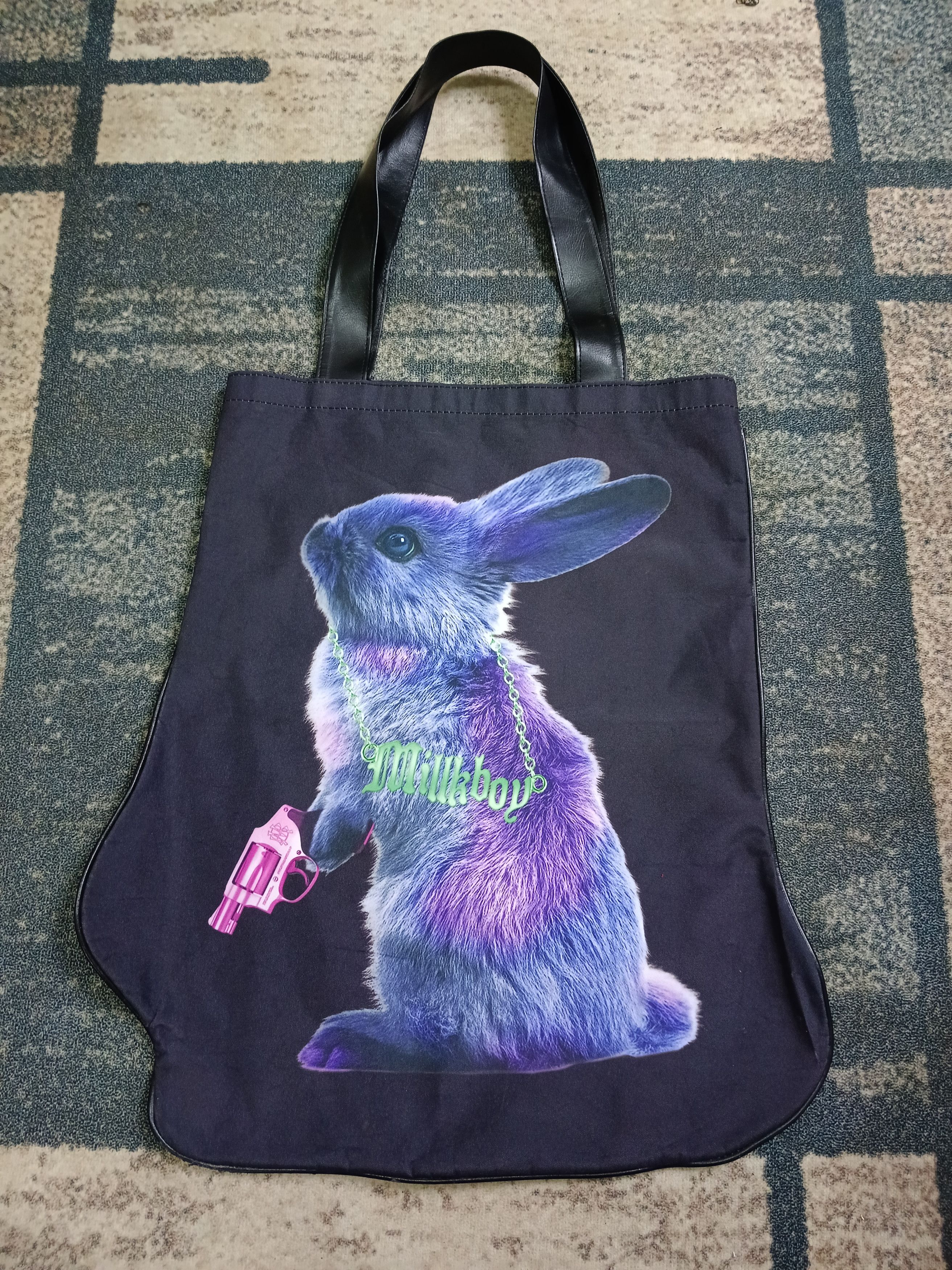 Japanese Brand MILK BOY FULLPRINT RABBIT GUN TOTE BAG Size ONE SIZE - 2 Thumbnail