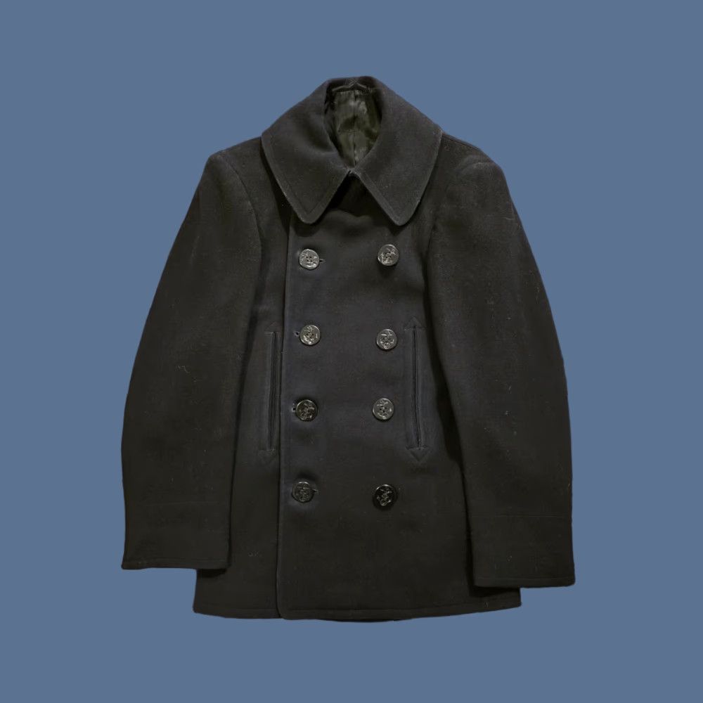 Vintage VINTAGE US NAVY Naval Clothing Factory WWII 40s Wool Pea Coat Mens Small 36R Black Wool Pea Coat USA Nautical Classic Vintage Coat Mens Small 34R Size US S / EU 44-46 / 1 - 1 Thumbnail