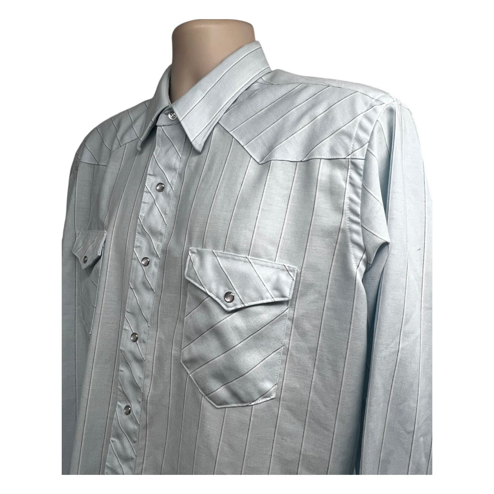 Wrangler Wrangler American Cowboy Blue Plaid Pearl Snap Shirt XL Size US XL / EU 56 / 4 - 5 Thumbnail