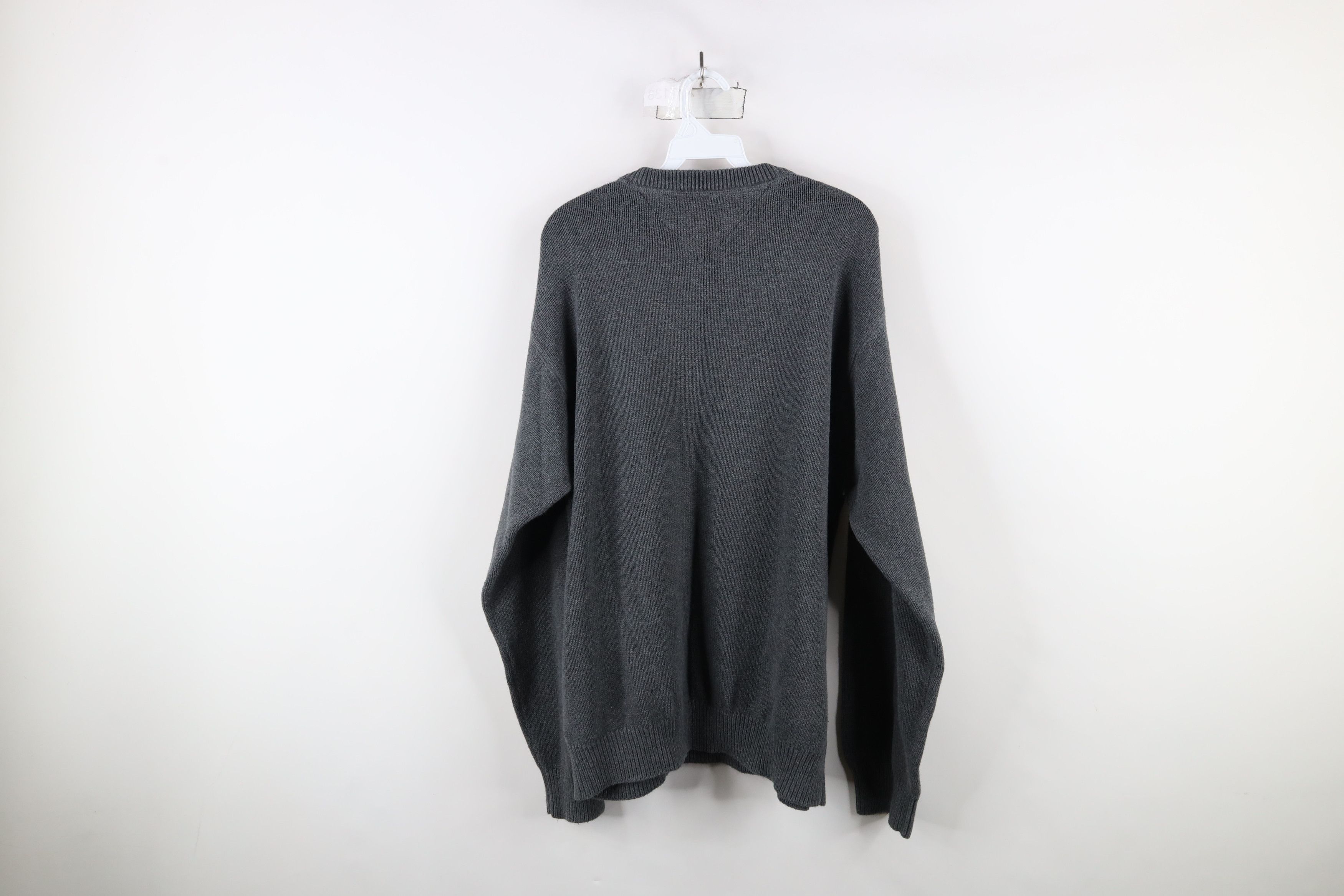 Tommy Hilfiger × Vintage Vintage 90s Tommy Hilfiger Heavyweight Knit Sweater Gray Size US XXL / EU 58 / 5 - 12 Thumbnail