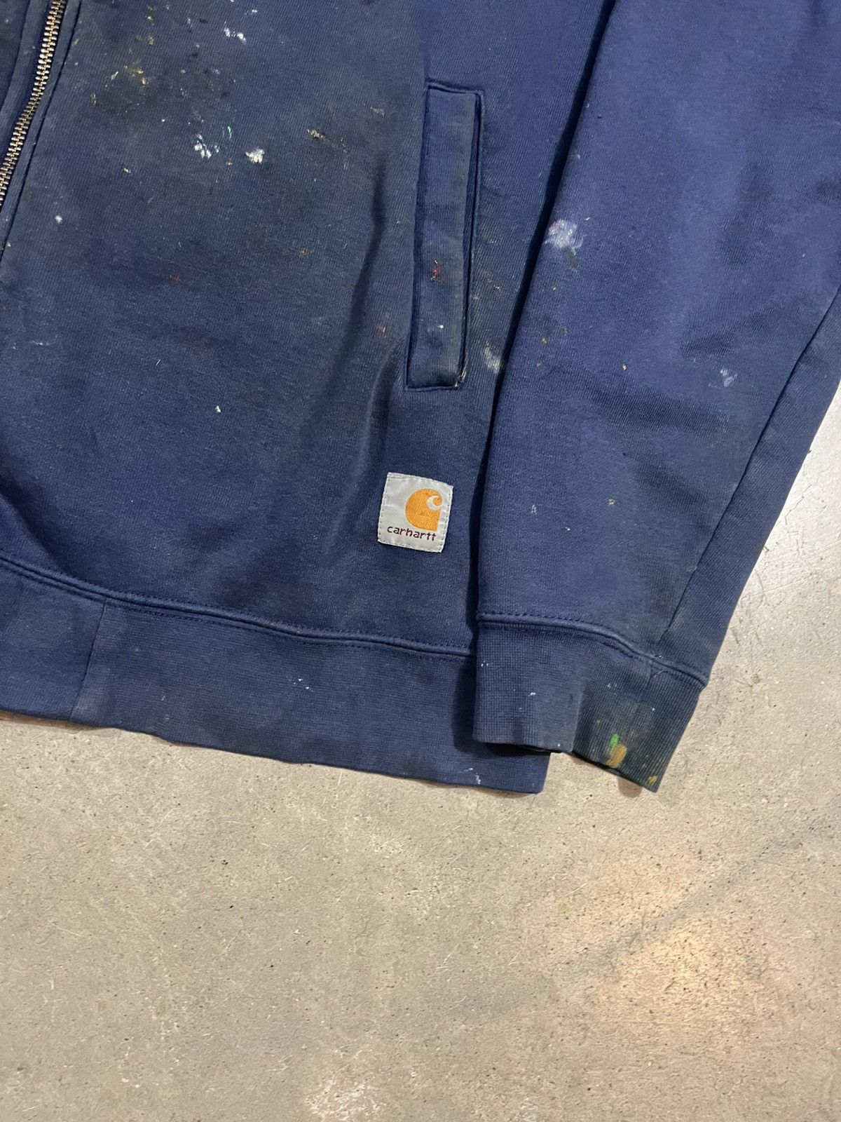 Carhartt Carhartt Faded Blue Painted Zip Up Sweatshirt Size US L / EU 52-54 / 3 - 4 Thumbnail