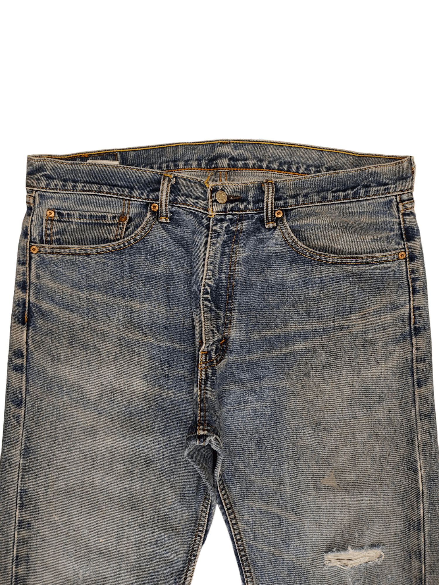 Levi's Vintage Y2k Levis 505 Distress Faded Sand Wash Denim Jeans Size US 36 / EU 52 - 2 Thumbnail