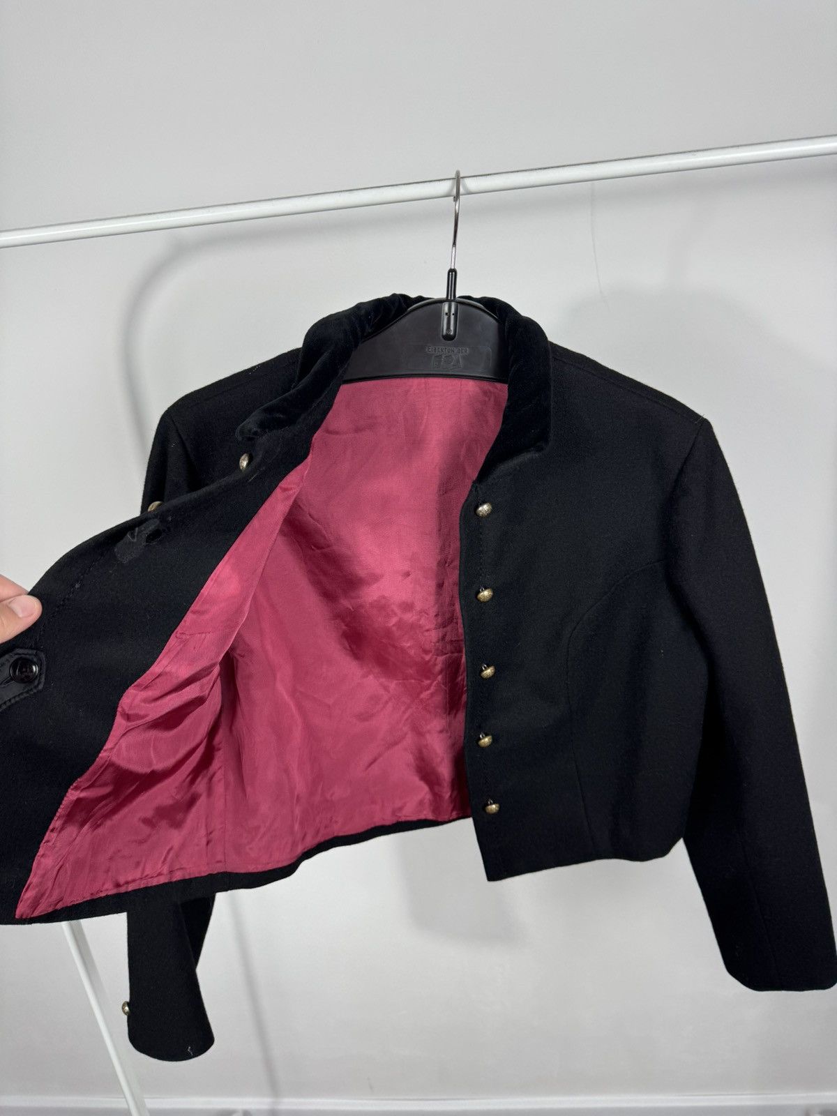 Other Vintage Antique Cropped Military Blazer Jacket Velvet Collar Size M / US 6-8 / IT 42-44 - 7 Thumbnail