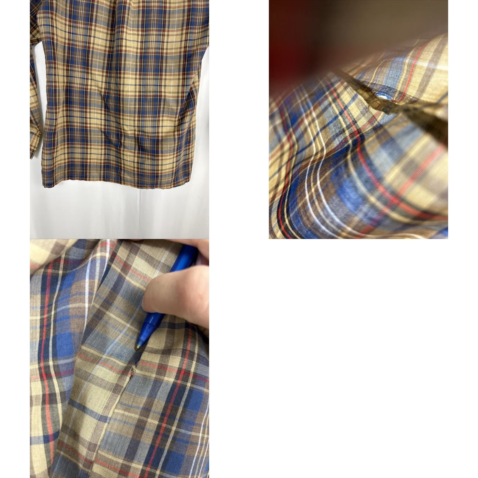 Levi's VINTAGE Levi’s Panatela Button-Up Shirt Long Sleeve Plaid Brown Mens Large 70s Size US L / EU 52-54 / 3 - 10 Thumbnail