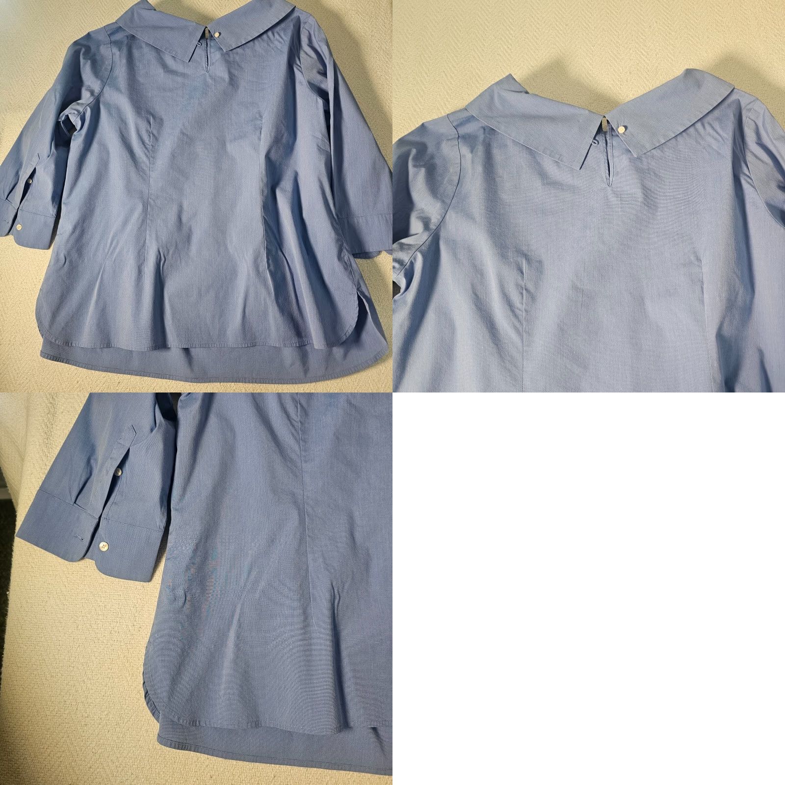 Talbots Talbots Blouse Shirt 1X Women Blue Cotton Stretch Poplin Sabrina Everyday Career Top Size XL / US 12-14 / IT 48-50 - 9 Thumbnail