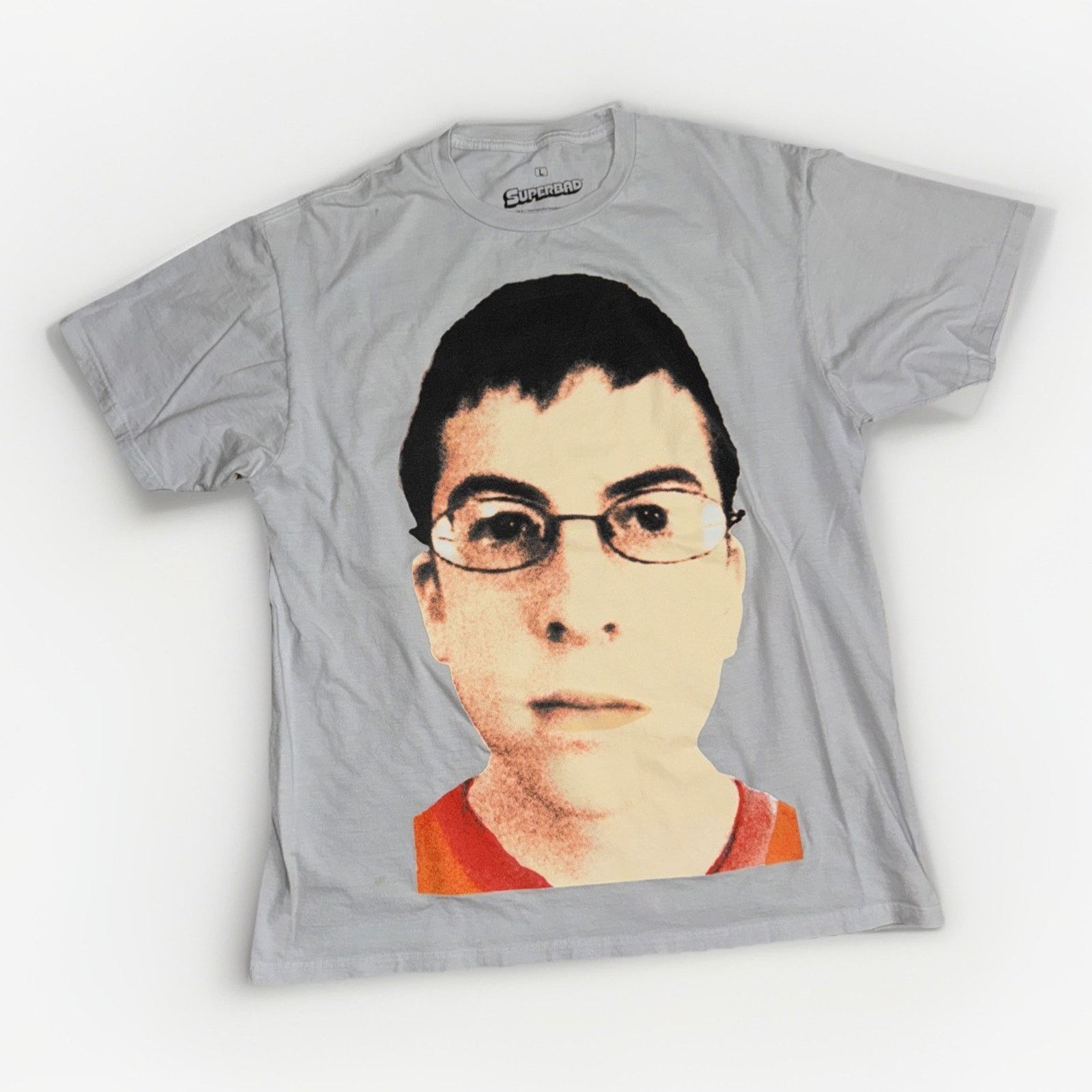 Band Tees × Vintage Superbad McLovin Big Head T-Shirt Gray L 20x26 Movie Tee Size US L / EU 52-54 / 3 - 1 Thumbnail