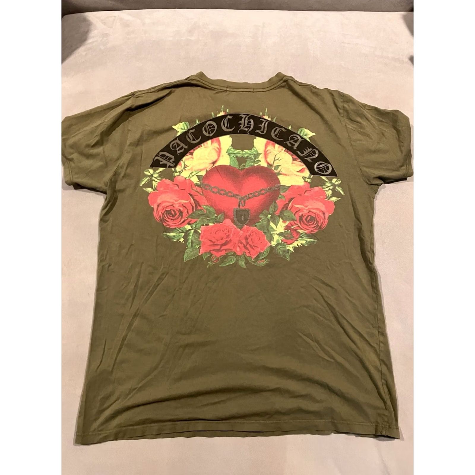 Vintage Christian Audigier Gang of Paradise Double-Sided T Shirt Shirt Mens L Green Crew Neck Short Sleeve Regular Fit Vintage No Size US M / EU 48-50 / 2 - 5 Thumbnail