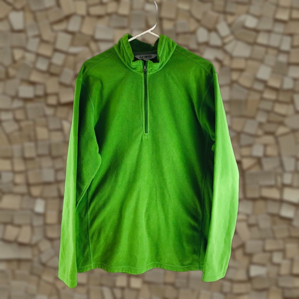 Vintage Guide Series Men’s Sweatshirt Sweater, Size L Tall, Green, Quarter Zip, Fleece, Pullover Size L / US 10 / IT 46 - 1 Thumbnail
