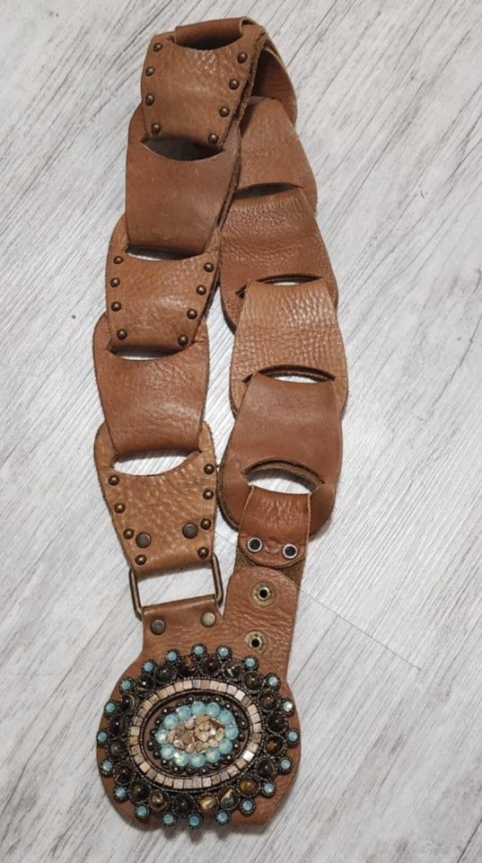 Other LeatheRock Custom Linked Leather Studded Rhinstone Size M/L Size ONE SIZE - 10 Thumbnail