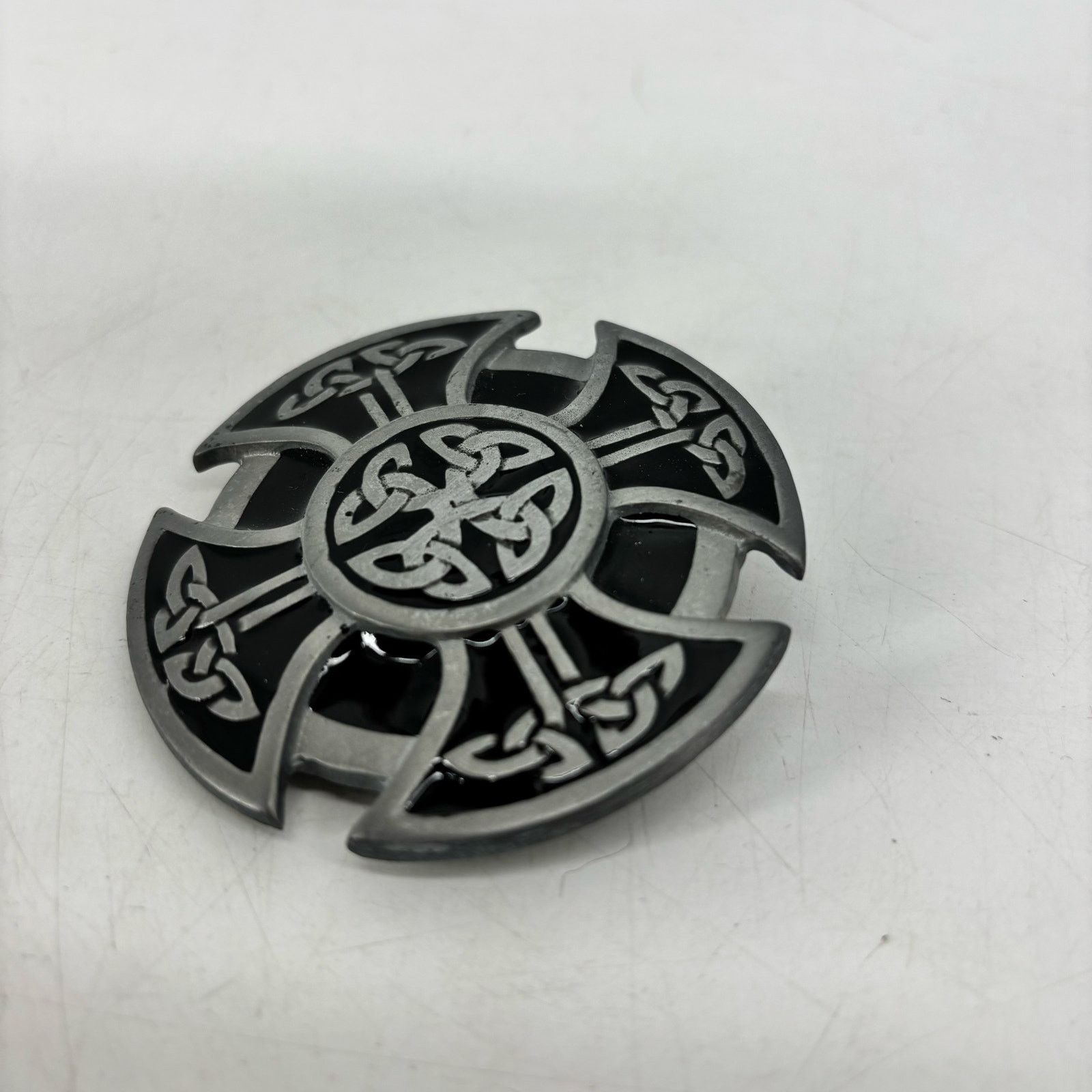 Vintage Classic Celtic Knot Motif Belt Buckle Pewter Vintage Enamel Size ONE SIZE - 11 Thumbnail