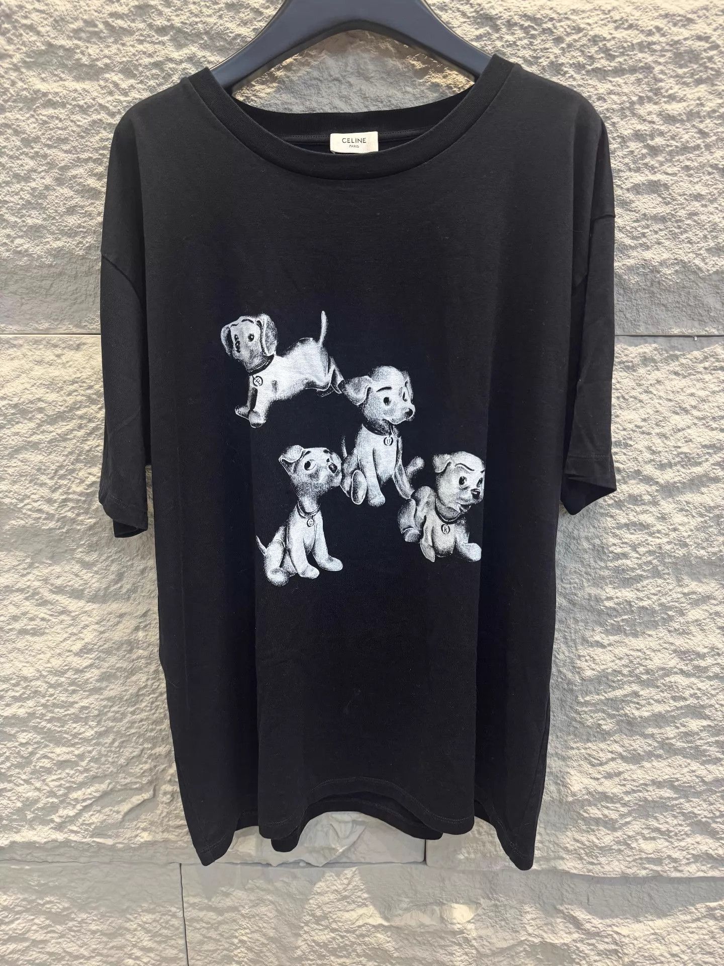 Celine CELINE x amy SS22 Dog Print Oversized Knit Tee Black M Size US M / EU 48-50 / 2 - 1 Thumbnail