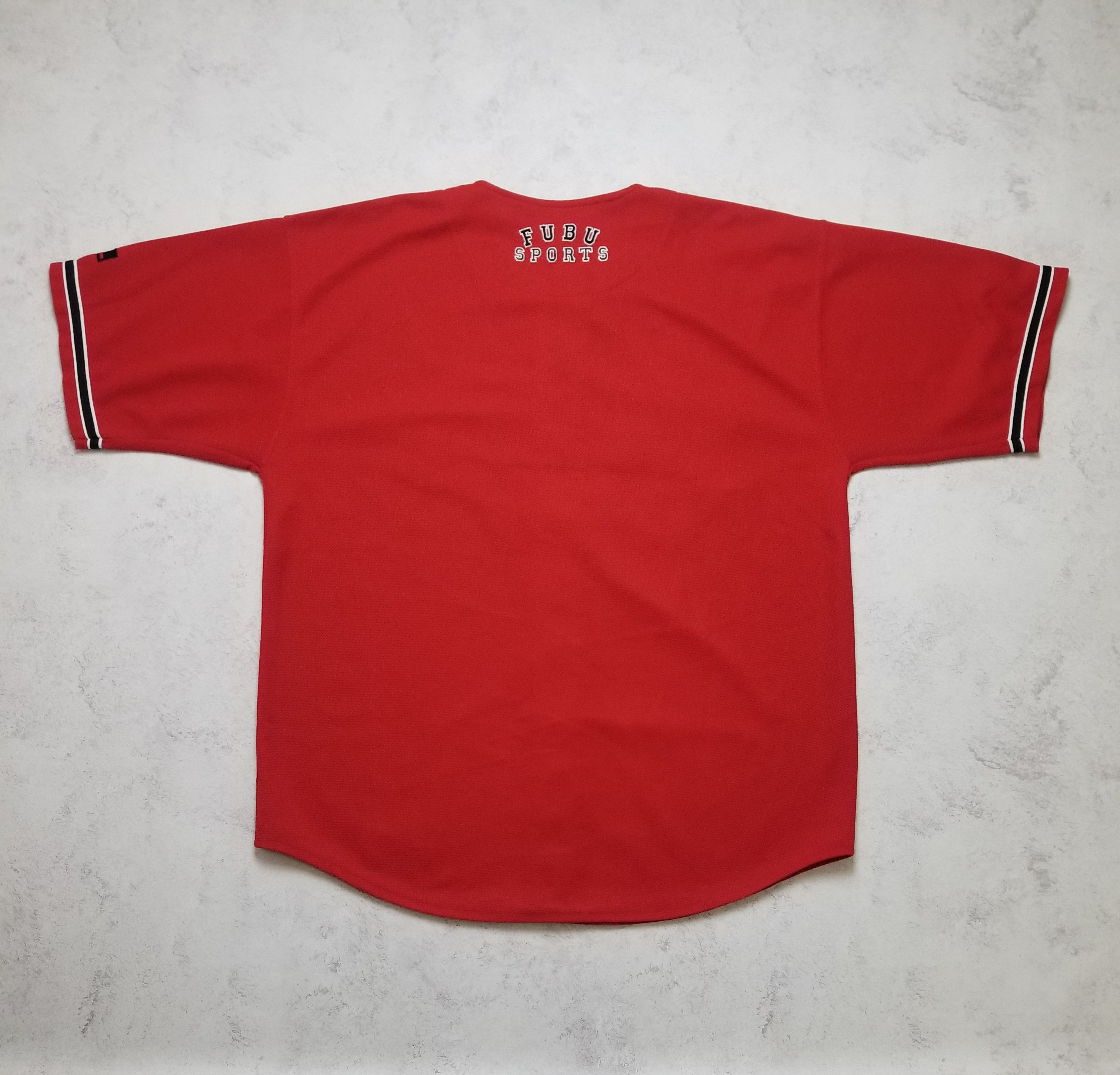 Fubu Vintage Y2K FUBU Sports Red Baseball Stitched Hip Hop Jersey Size US XXL / EU 58 / 5 - 2 Thumbnail