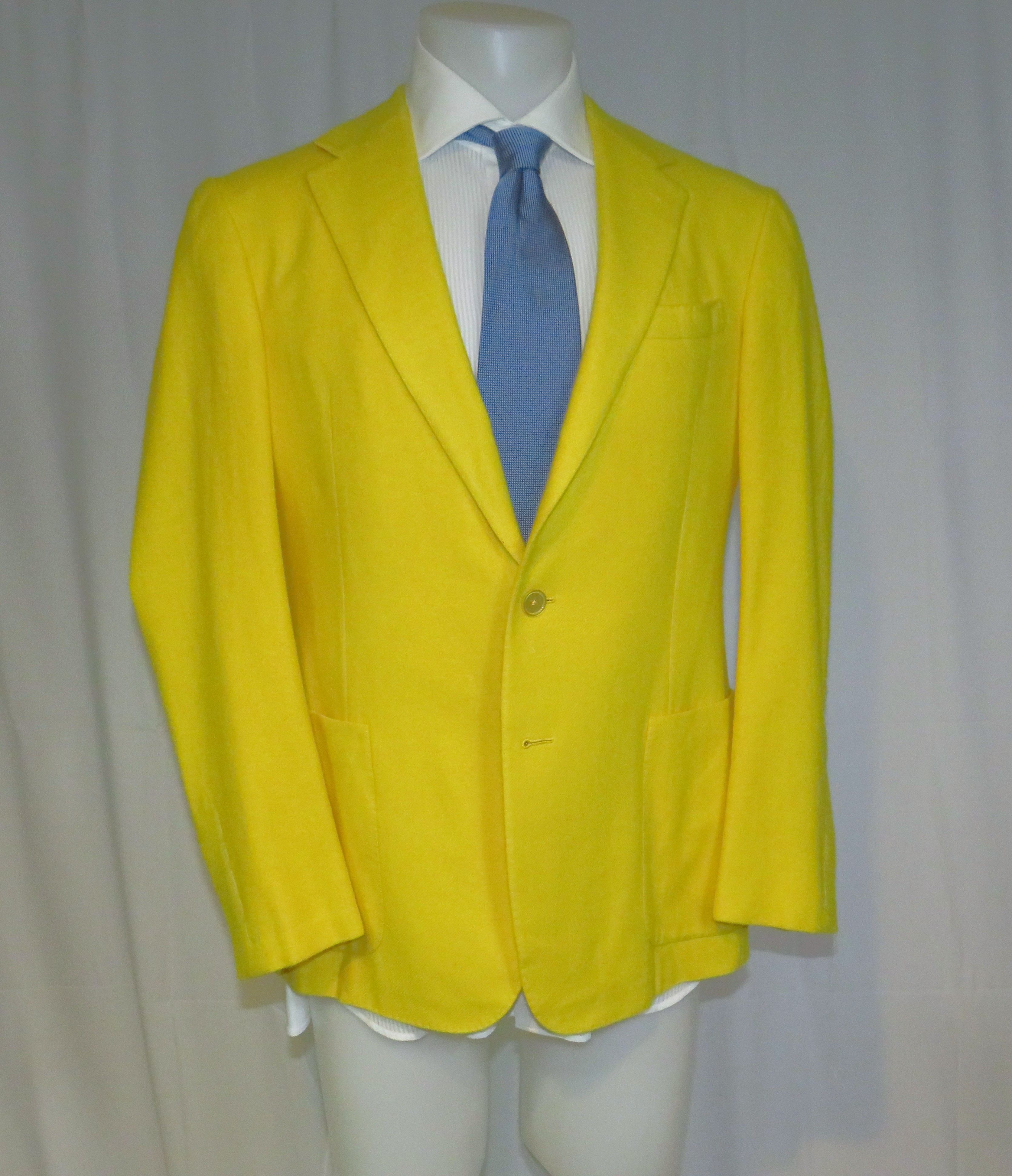 Ralph Lauren Purple Label Handmade Yellow Brushed Cashmere Blazer 40R NWT $5495 Size 40R - 7 Thumbnail