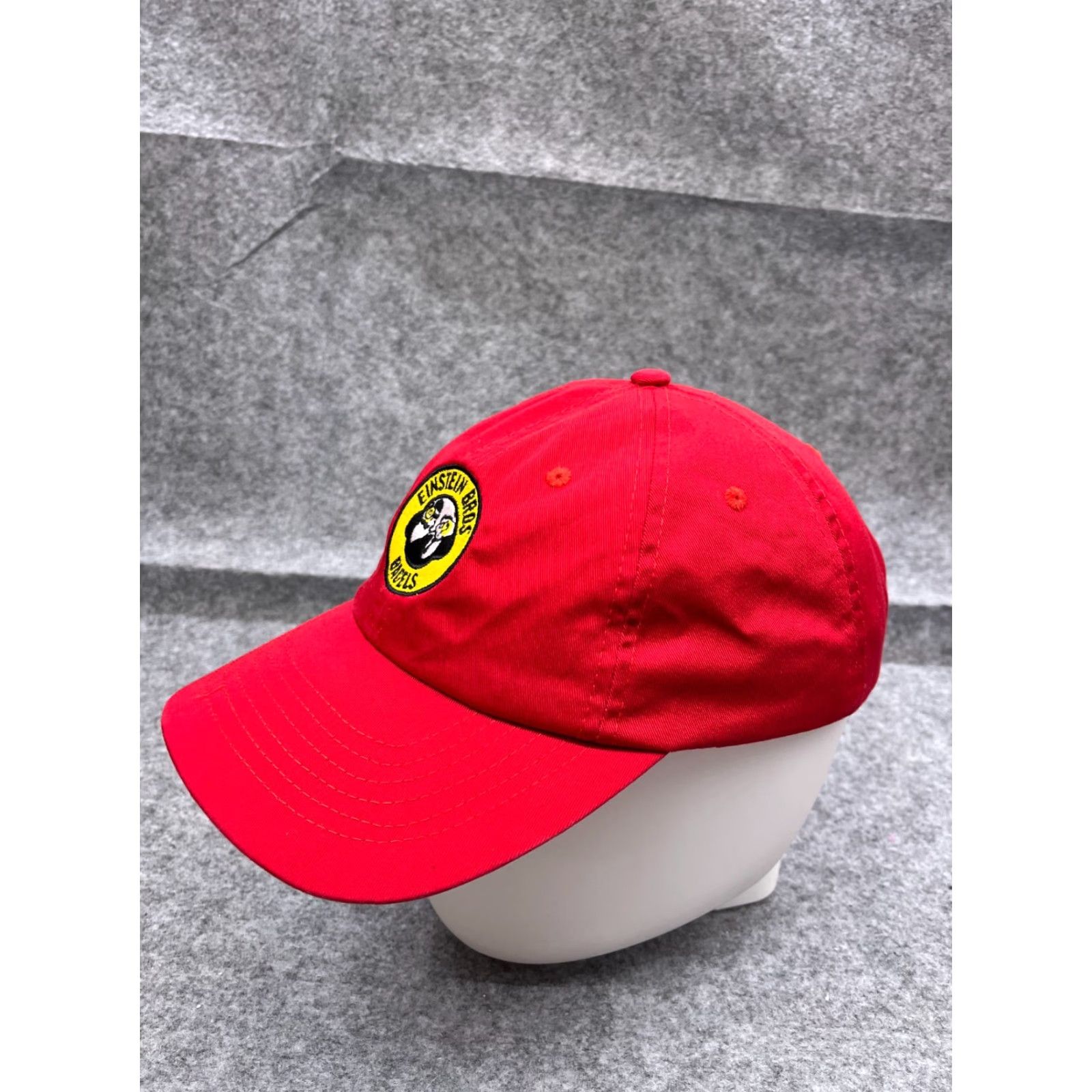 Vintage Wear Guard Bagels Hat Cap Adjustable One Size Red Cotton Polyester Blend Twill Baseball Cap Mens casual travel 90s theme Bagels Size ONE SIZE - 4 Thumbnail