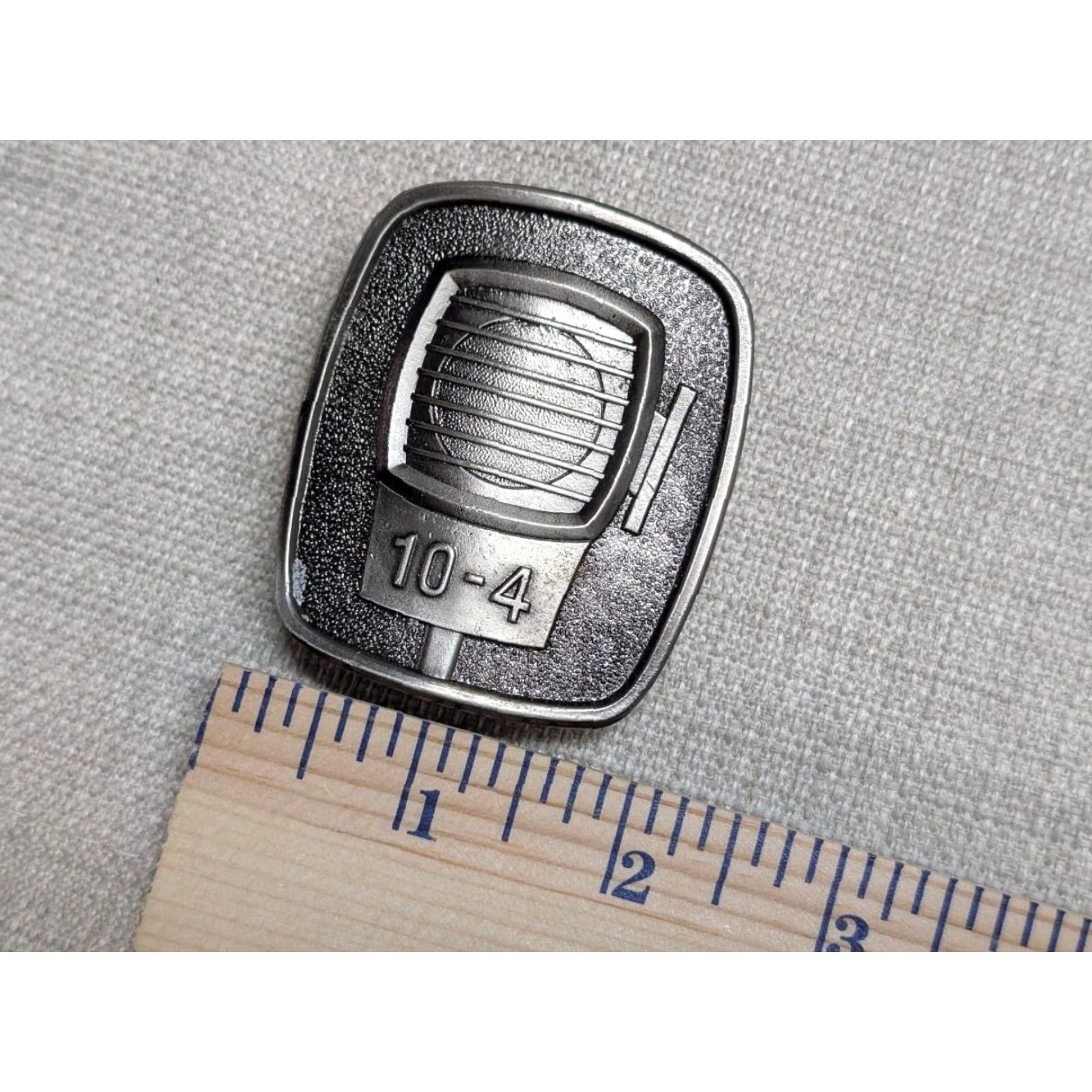 Vintage VINTAGE CB RADIO belt buckle Trucker Pewter Metal 10-4 Western Mens Belt Buckle Belt Width 1.75" Semi-Truck 1970s Size ONE SIZE - 5 Thumbnail