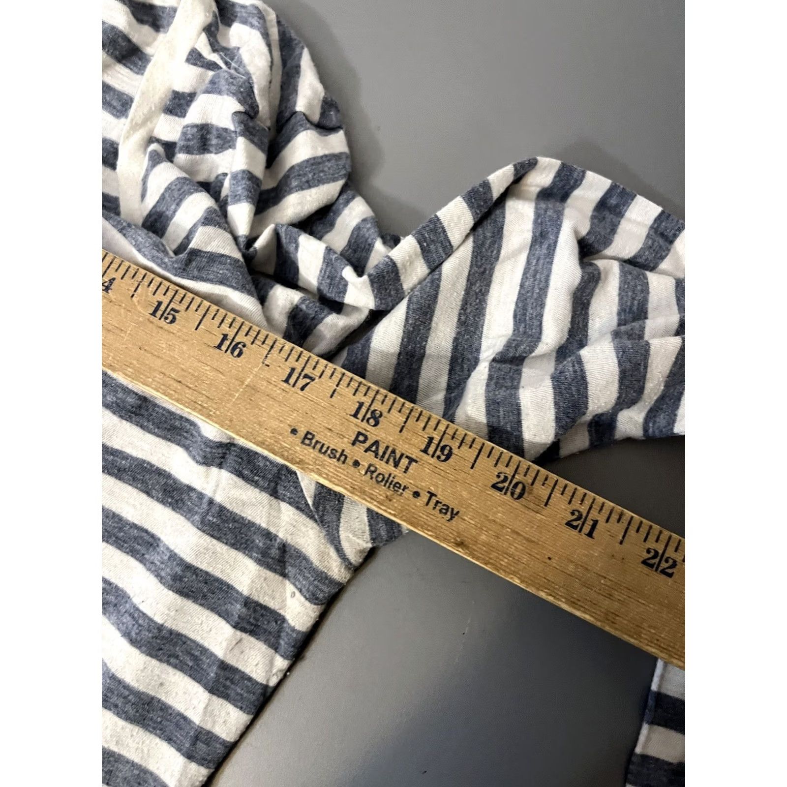 Vintage Sonoma The Everyday Tee Striped Long Sleeve V-Neck Gray T-Shirt PXL Women Size XL / US 12-14 / IT 48-50 - 5 Thumbnail