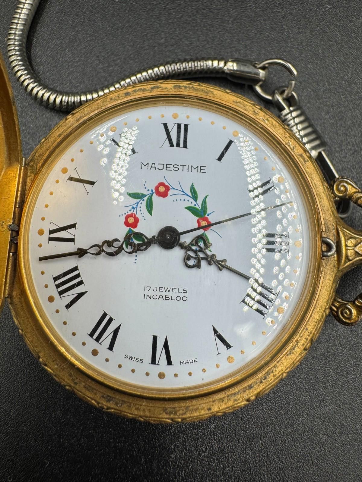 Majestic Vintage Majestime Swiss 17 Jewels Incabloc Deer Hunter Pocke Size ONE SIZE - 1 Thumbnail