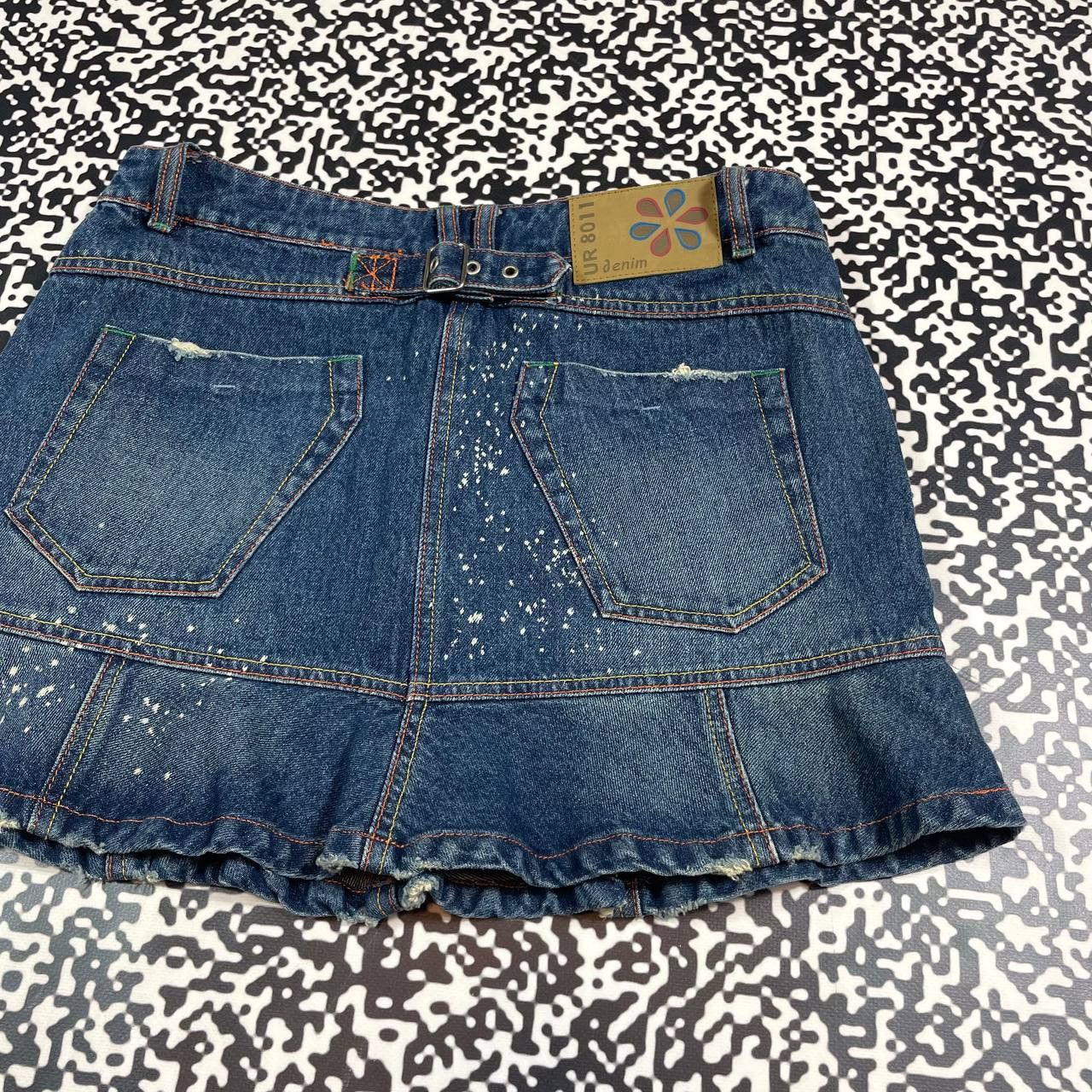 Japanese Brand Vintage Y2K Japanese Flared Denim Retro Mini Skirt 90s Size 28" / US 6 / IT 42 - 12 Thumbnail